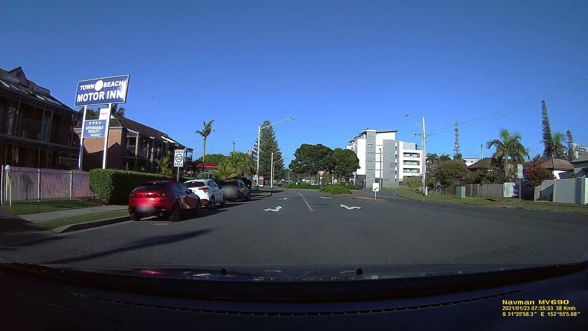 Street view near Town Beach Motor Inn, Port Macquarie — © scottwalkerau (CC BY-SA · Mapillary)