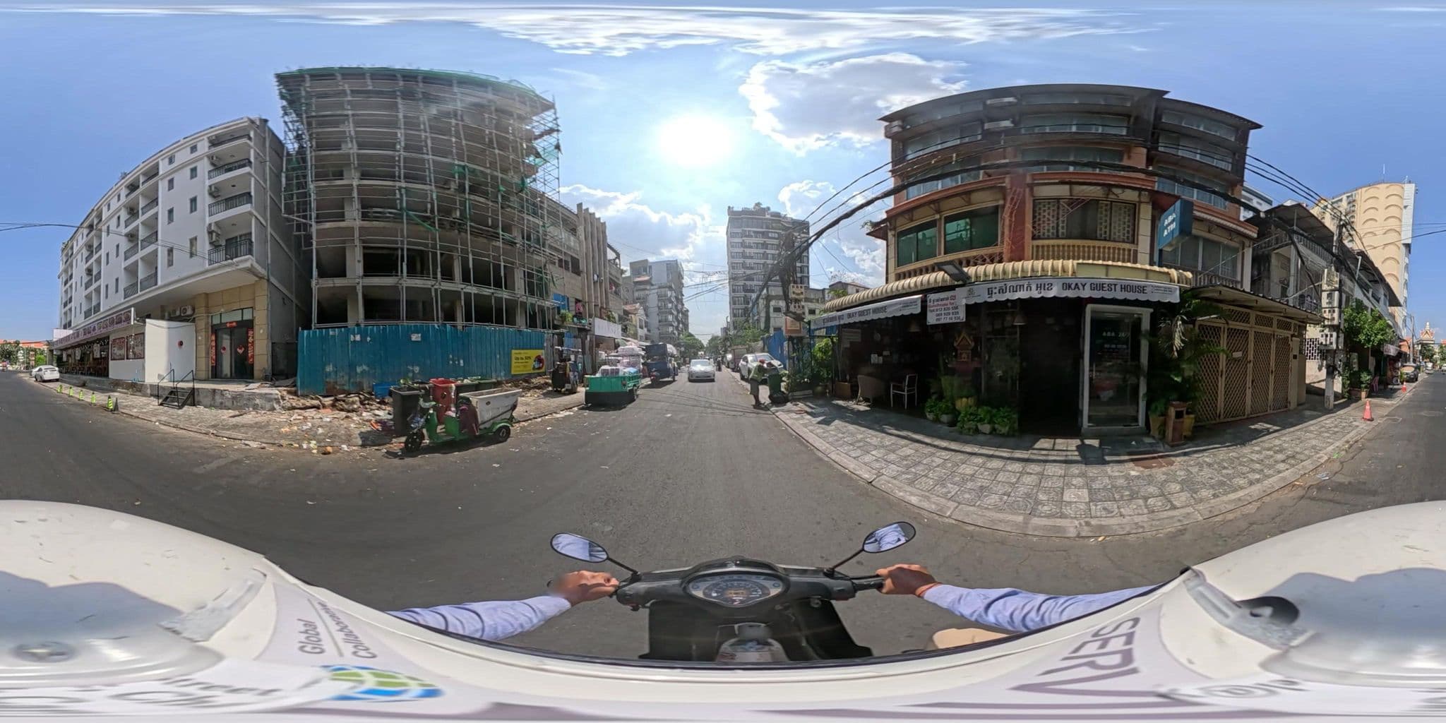Street view near Okay Guesthouse, Phnom Penh — © vteck (CC BY-SA · Mapillary)