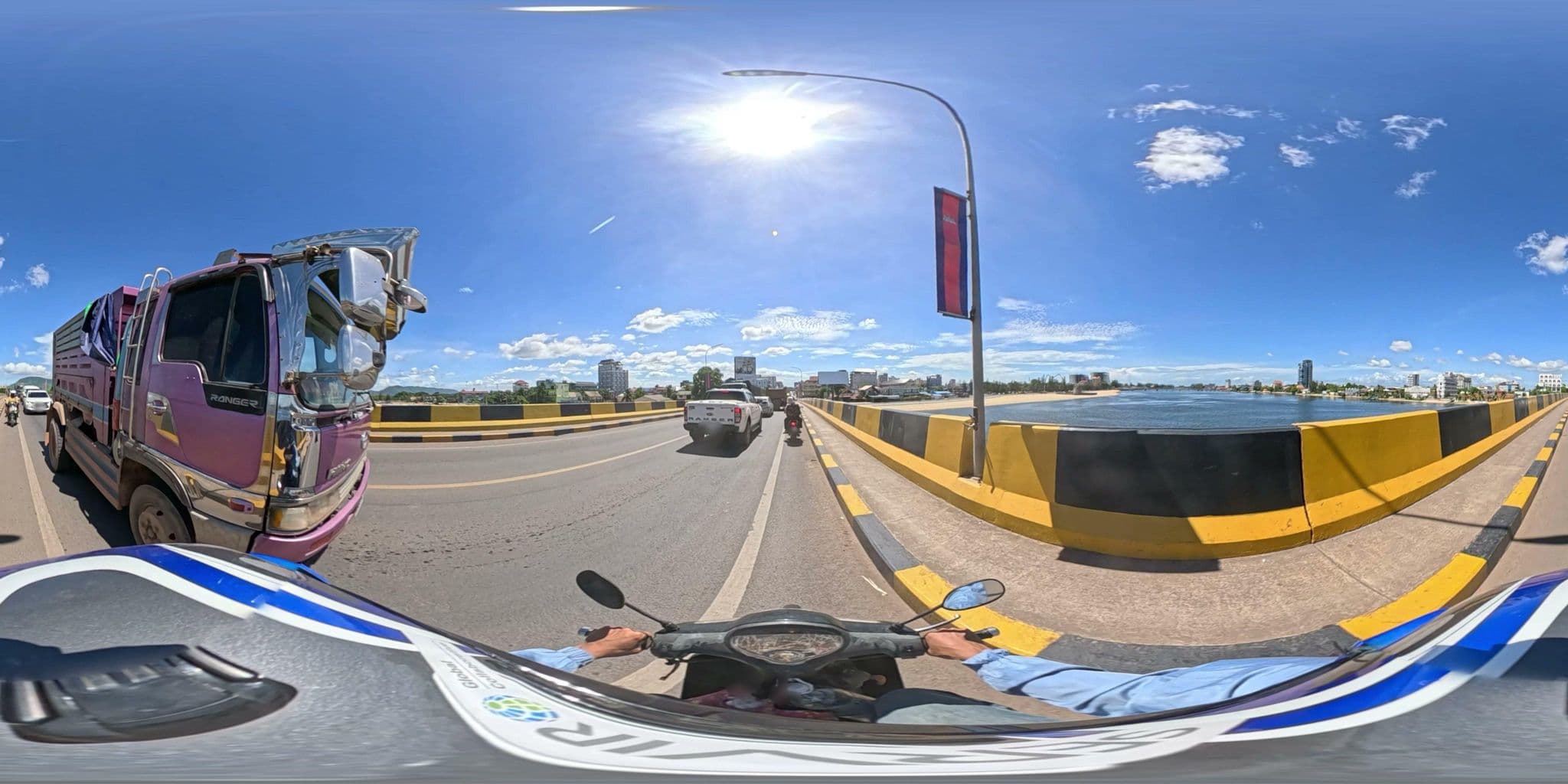 Street view near Kampot Riverside Hotel, Kampot — © vteck (CC BY-SA · Mapillary)