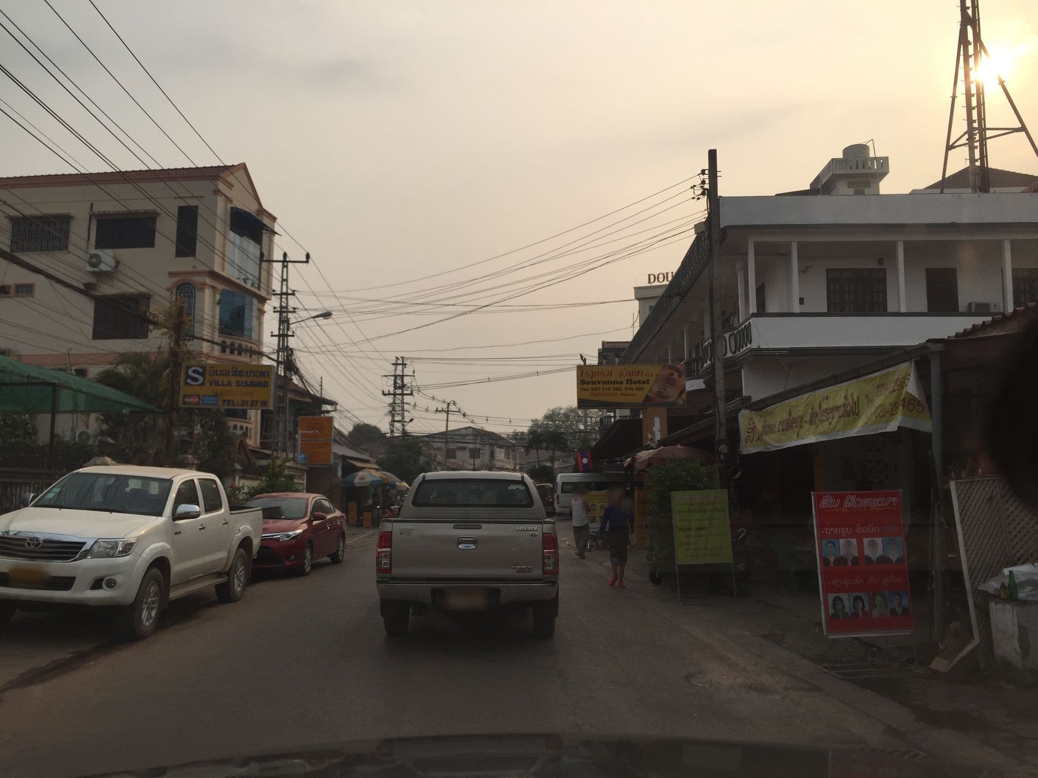 Street view near Villa Sisavad Guesthouse, Vientiane