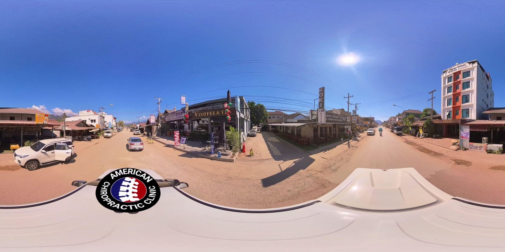 Street view near Jennin Backpackers Guesthouse, Vang Vieng