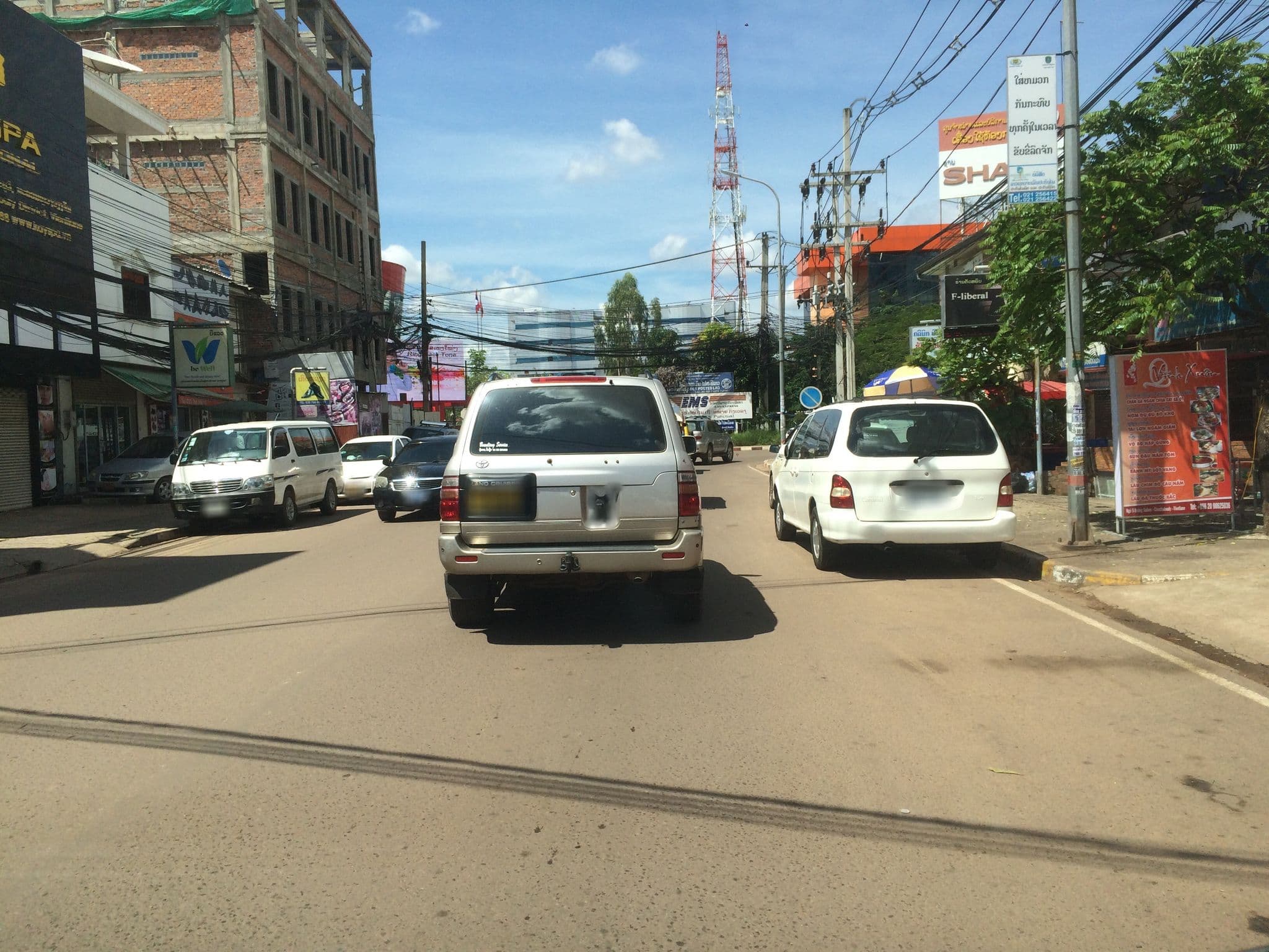 Street view near Sailomyen Cafe & Hostel, Vientiane