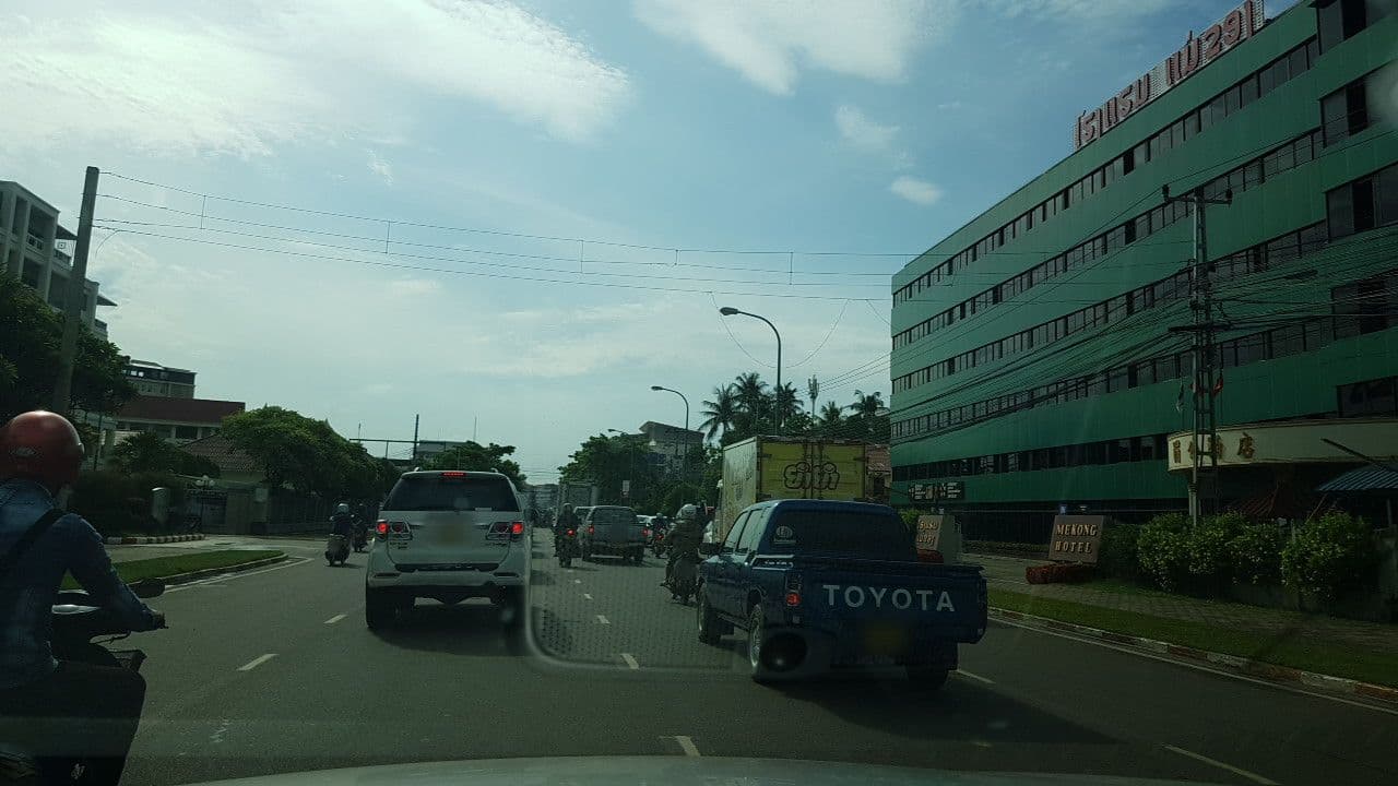 Street view near Mekong Hotel, Vientiane
