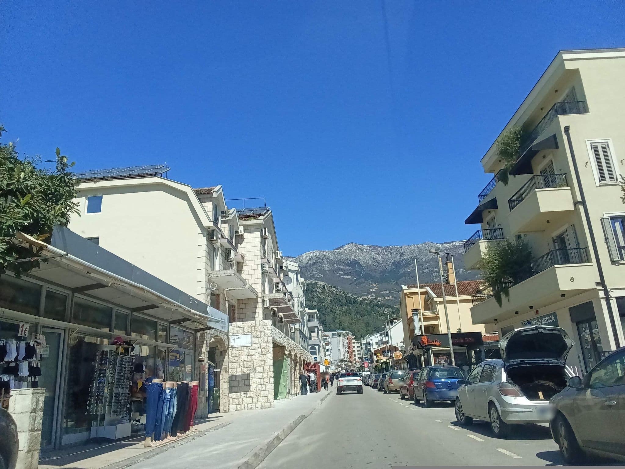 Street view near Blue Star, Budva