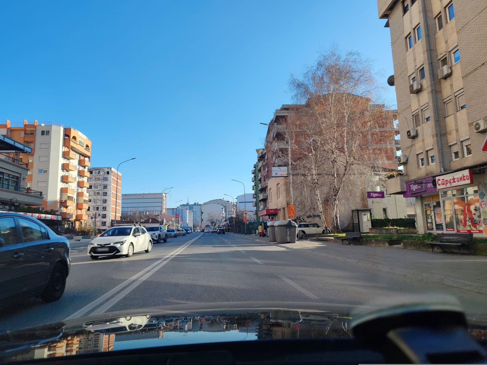 Street view near Flatiron apartment, Skopje — © template (CC BY-SA · Mapillary)