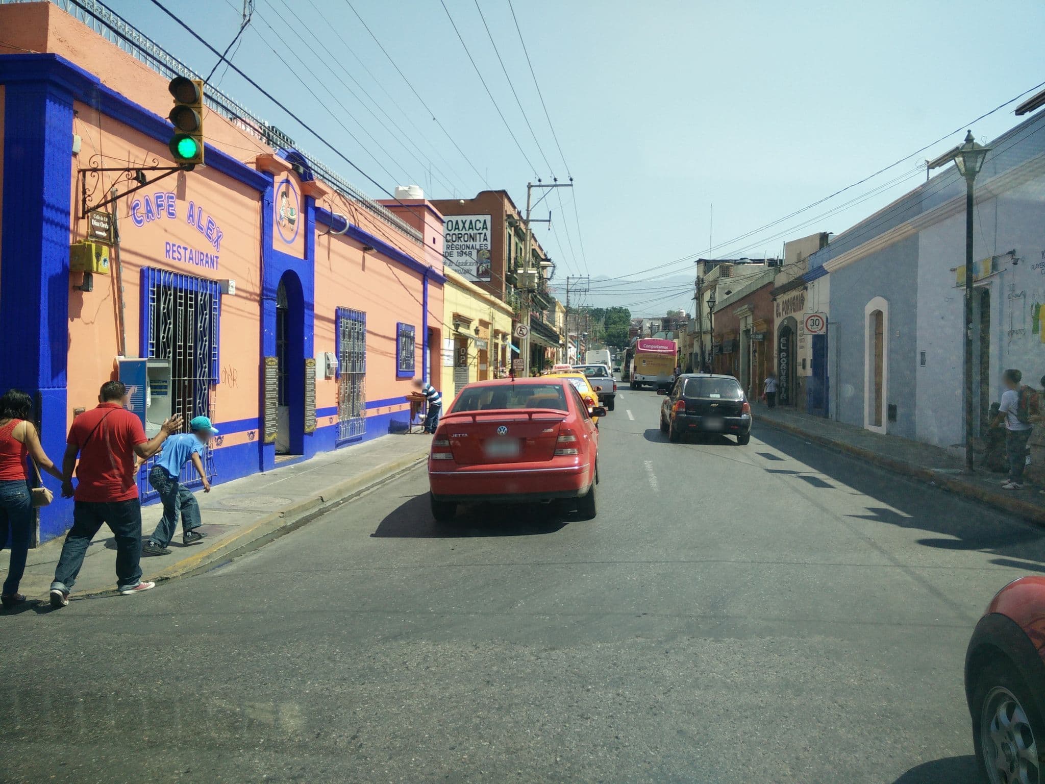 Street view near Hostel Nordes, Oaxaca — © ccossio (CC BY-SA · Mapillary)