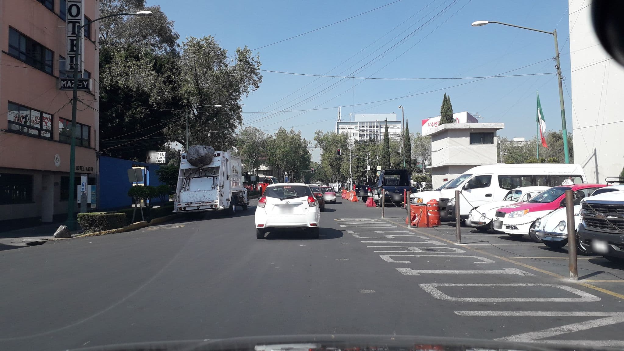 Street view near Hotel Mazoy, Cuauhtémoc — © gchava85 (CC BY-SA · Mapillary)