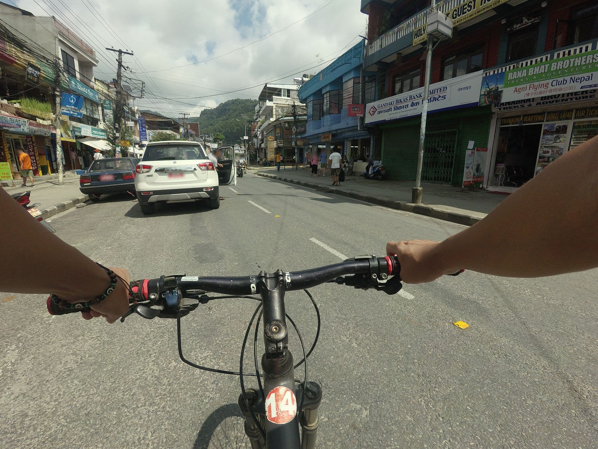 Street view near Fewa Bikash Bank Limited, Pokhara