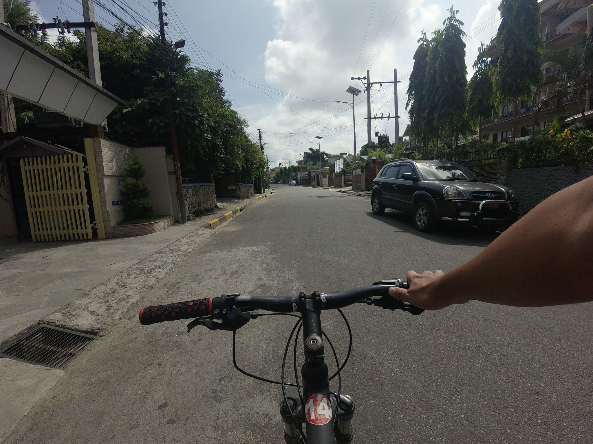 Street view near Hotel Queens Park, Pokhara