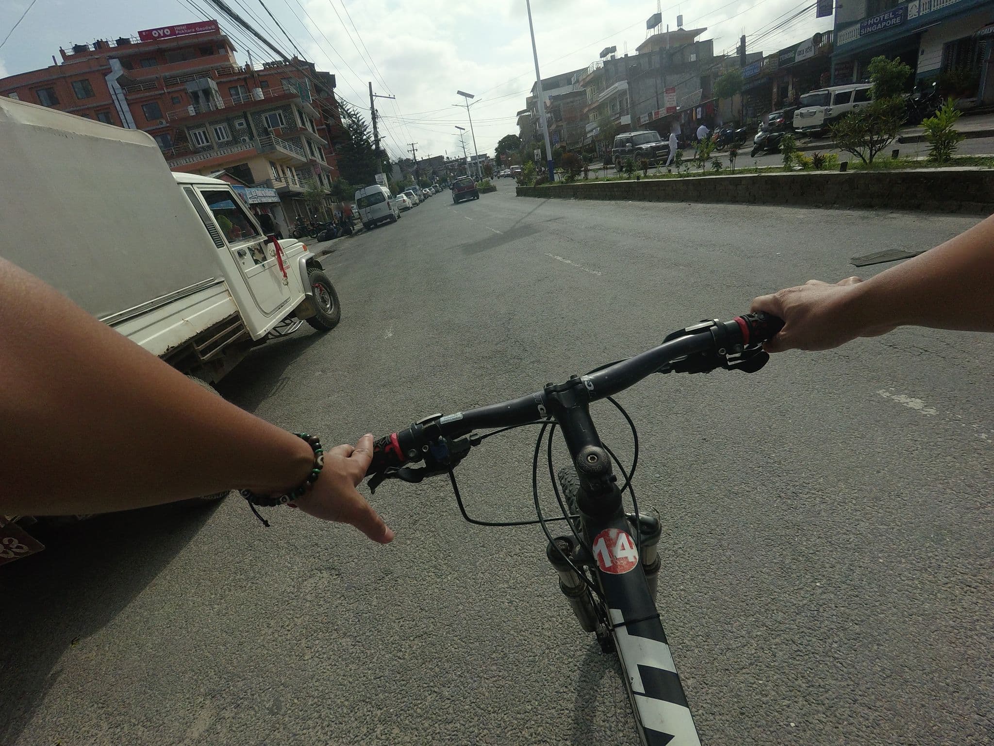 Street view near Honkong Hotel, Pokhara — © GOwin (CC BY-SA · Mapillary)