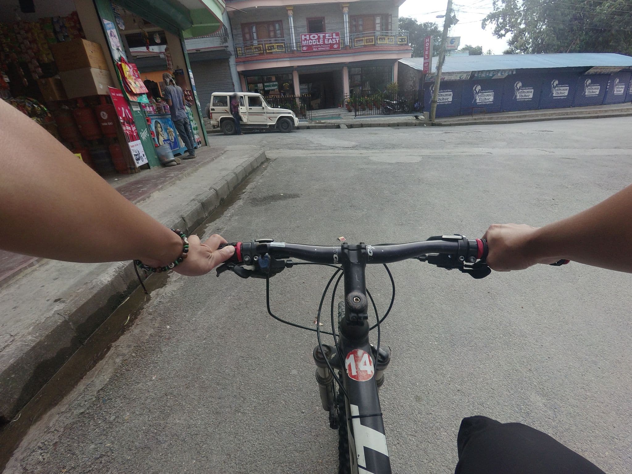 Street view near Hotel Middle East, Pokhara