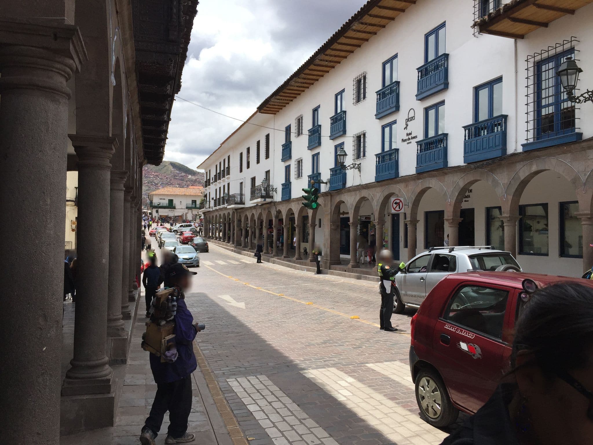 Street view near Cuzco Plaza Hostel, Santiago