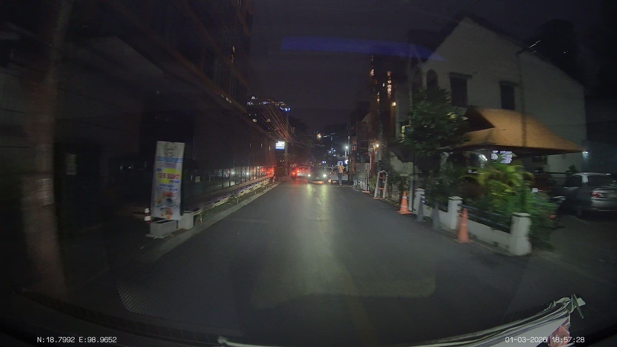 Street view near Sanae Hotel, Chiang Mai — © ThailandCambodia (CC BY-SA · Mapillary)
