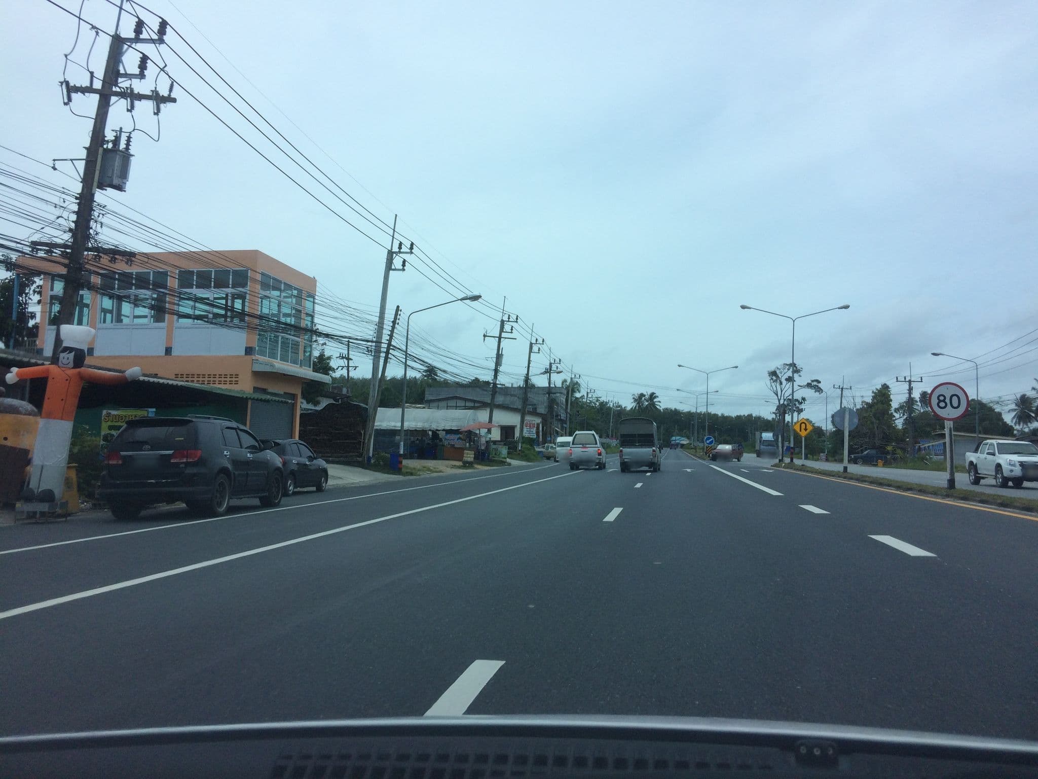 Street view near Palm Inn Resort, Ban Mai Khao