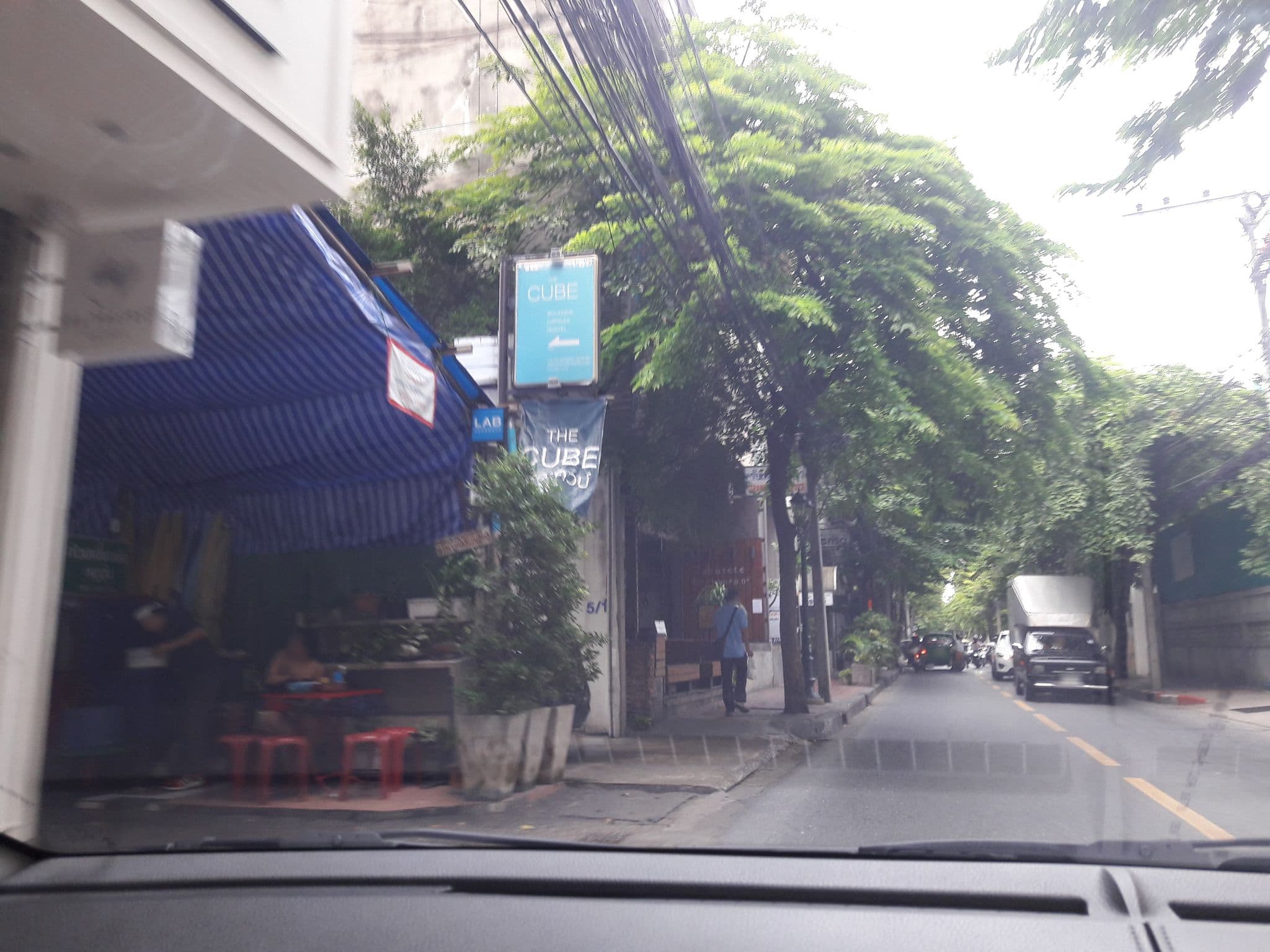 Street view near The Cube Hostel, Bang Rak