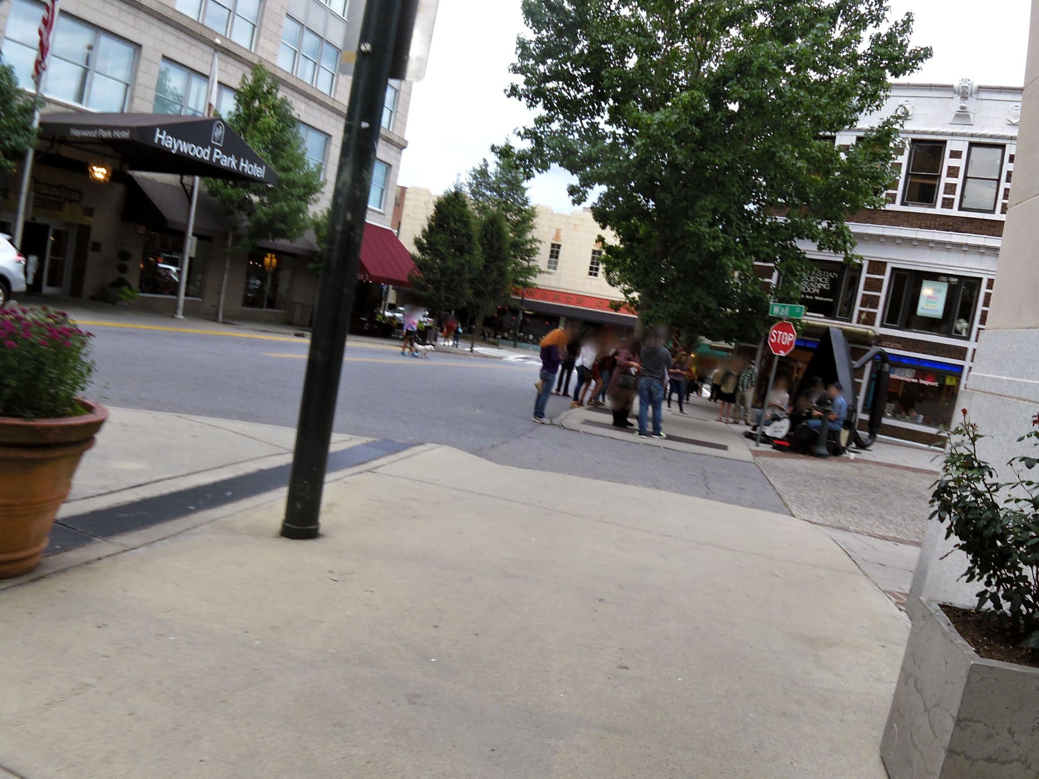 Street view near Haywood Park Hotel and Atrium, Asheville — © allen (CC BY-SA · Mapillary)