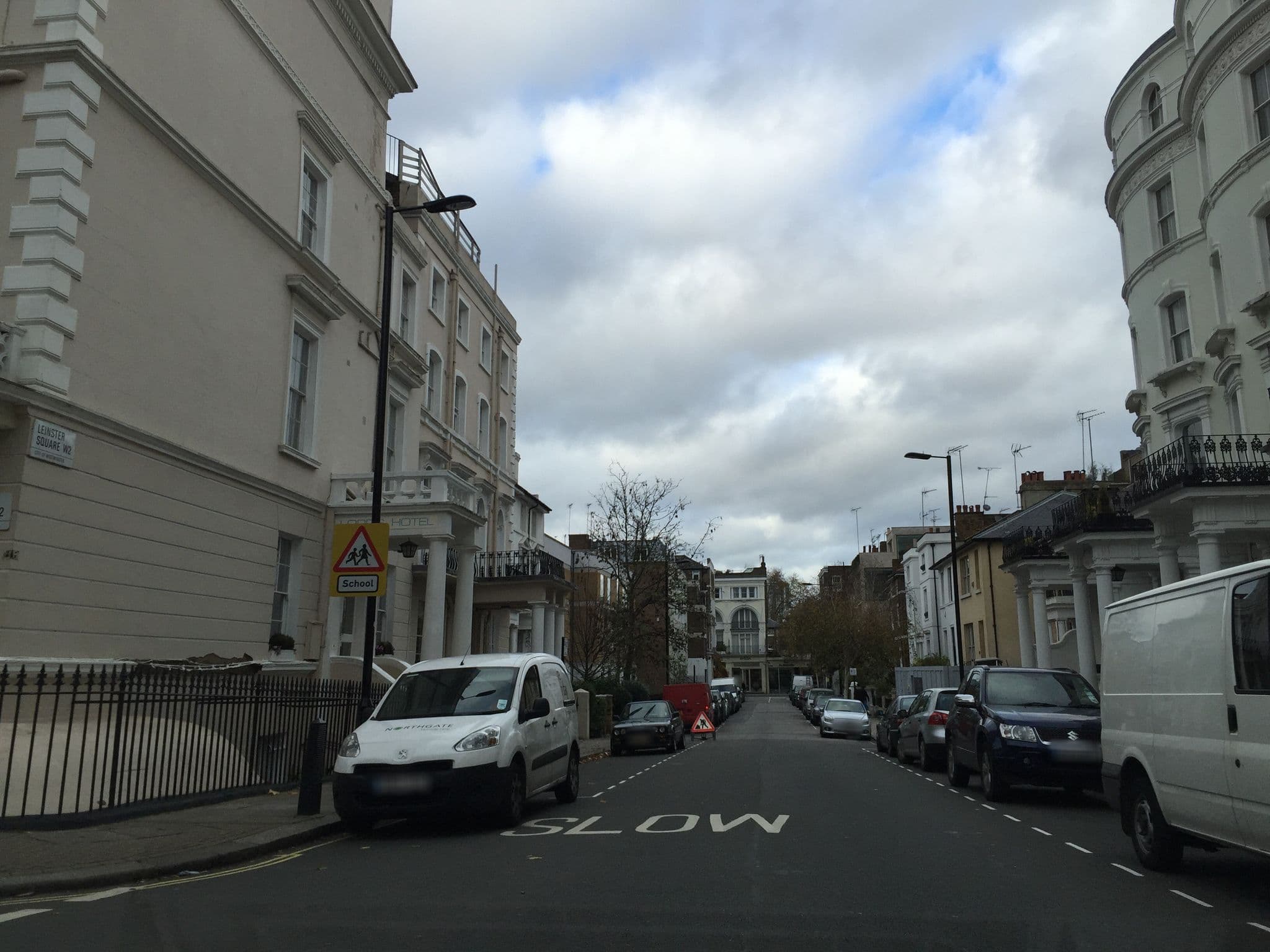 Street view near Lords Hotel London, Lancaster Gate — © tcoppel (CC BY-SA · Mapillary)