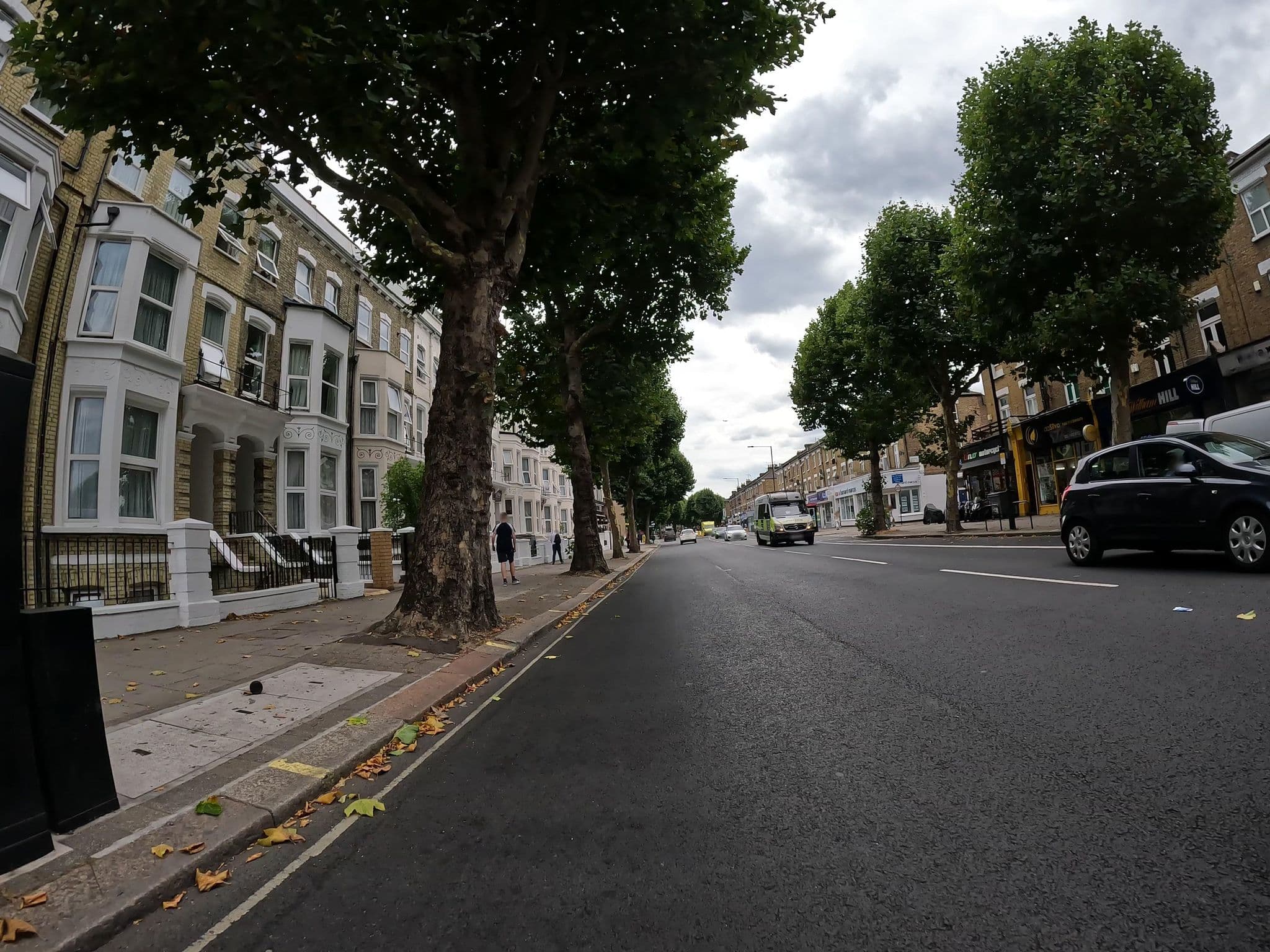 Street view near Hellenic Hotel by Saba, Shepherds Bush — © erias (CC BY-SA · Mapillary)