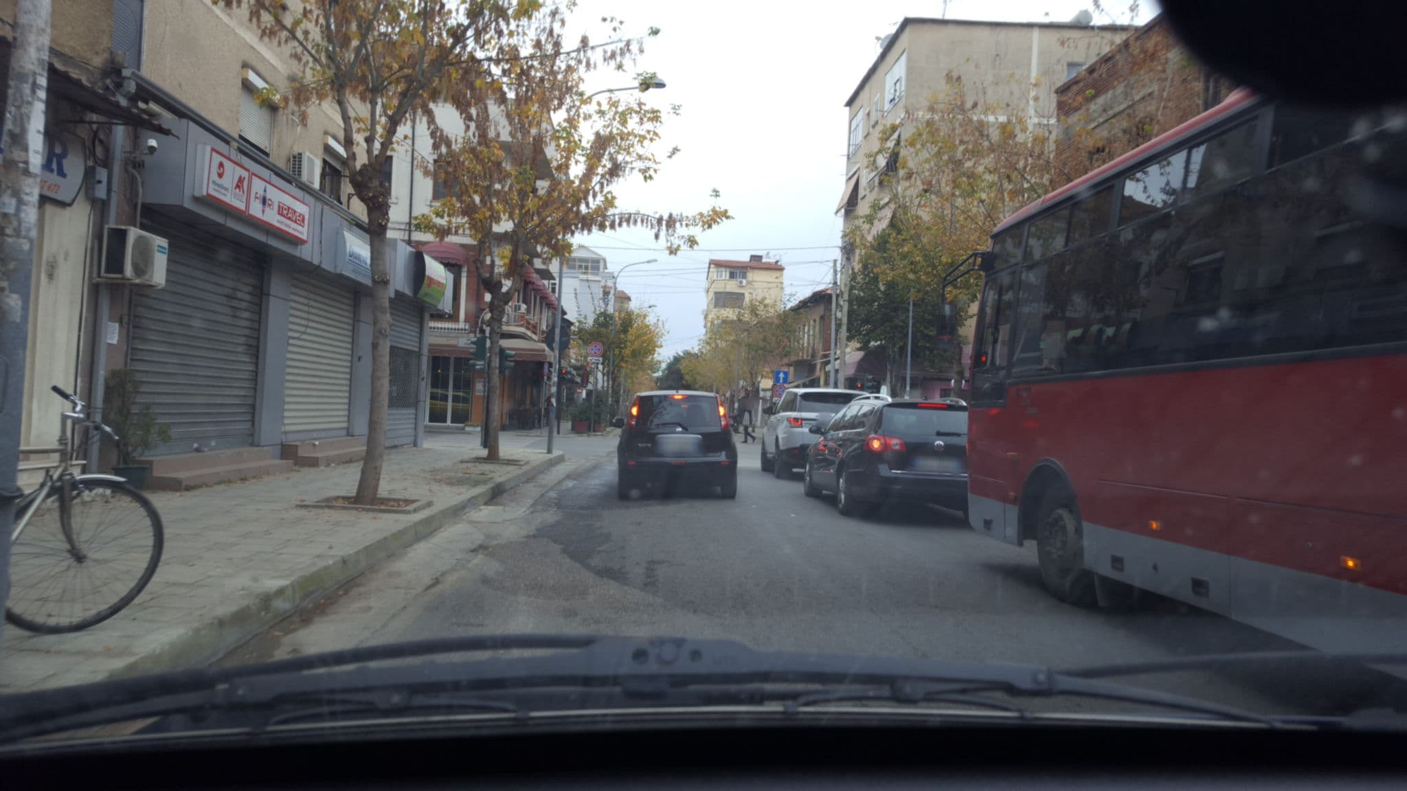Street view near Hotel Villa Tafaj, Tirana