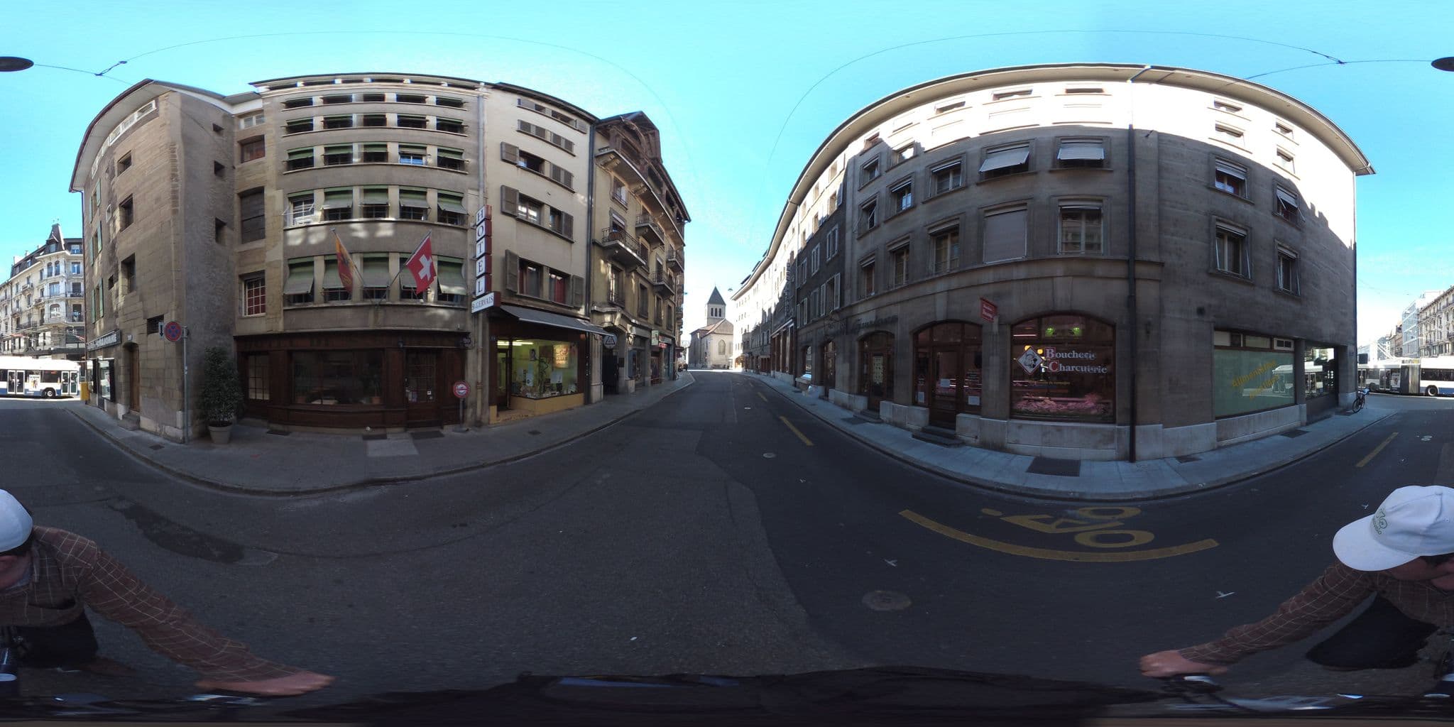 Street view near Hôtel St. Gervais, Geneva — © geovelo (CC BY-SA · Mapillary)