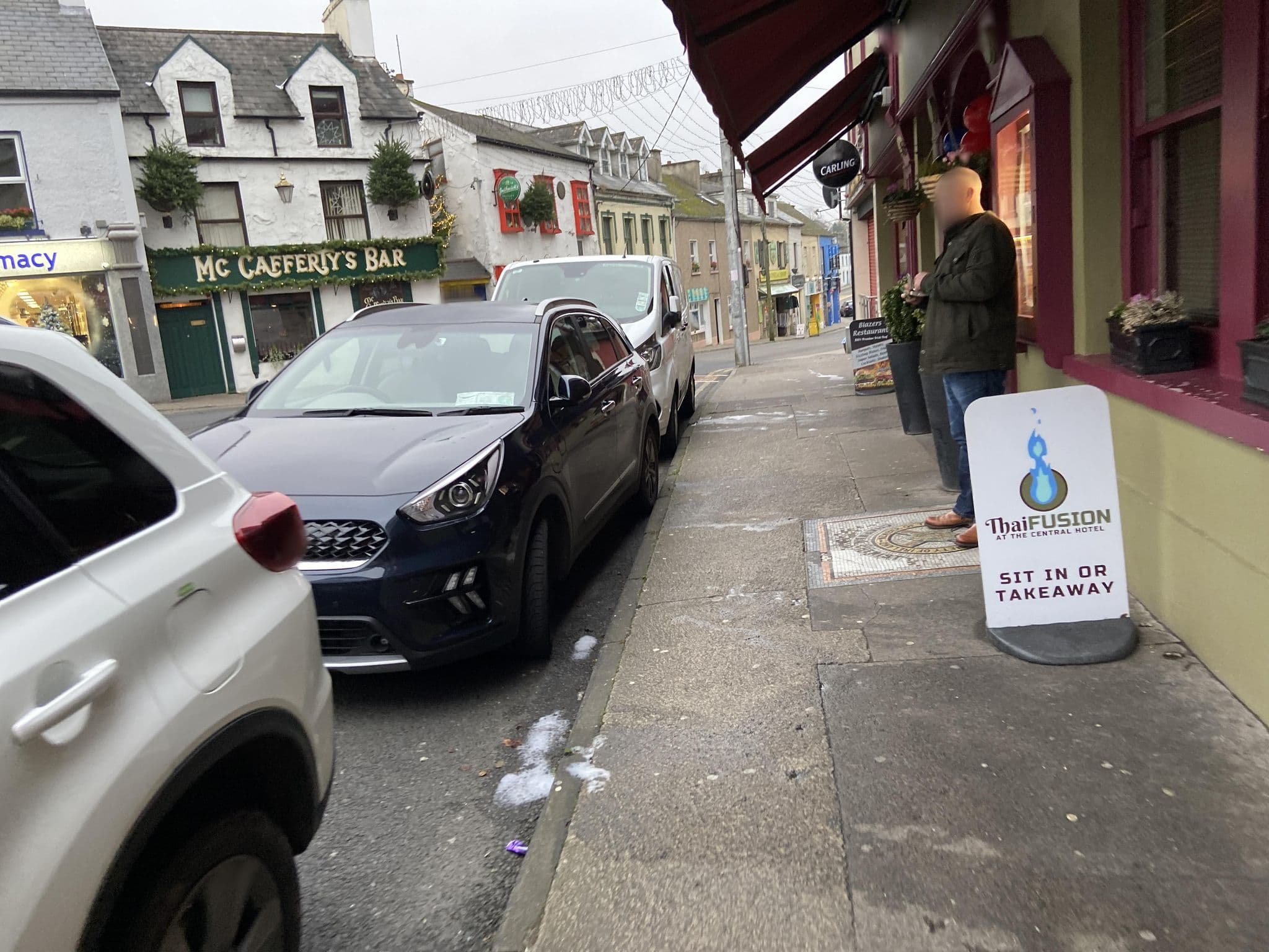 Street view near The Central Hotel Donegal, Donegal — © Renukaprasad (CC BY-SA · Mapillary)