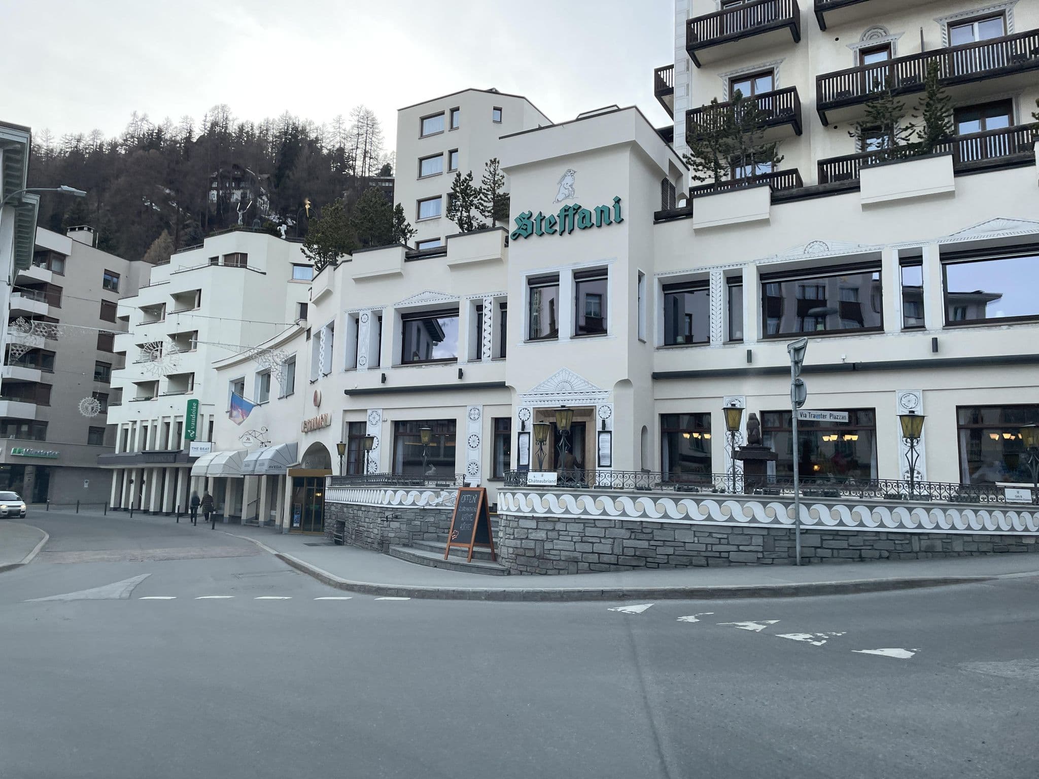 Street view near Hotel Steffani, St. Moritz — © u001 (CC BY-SA · Mapillary)