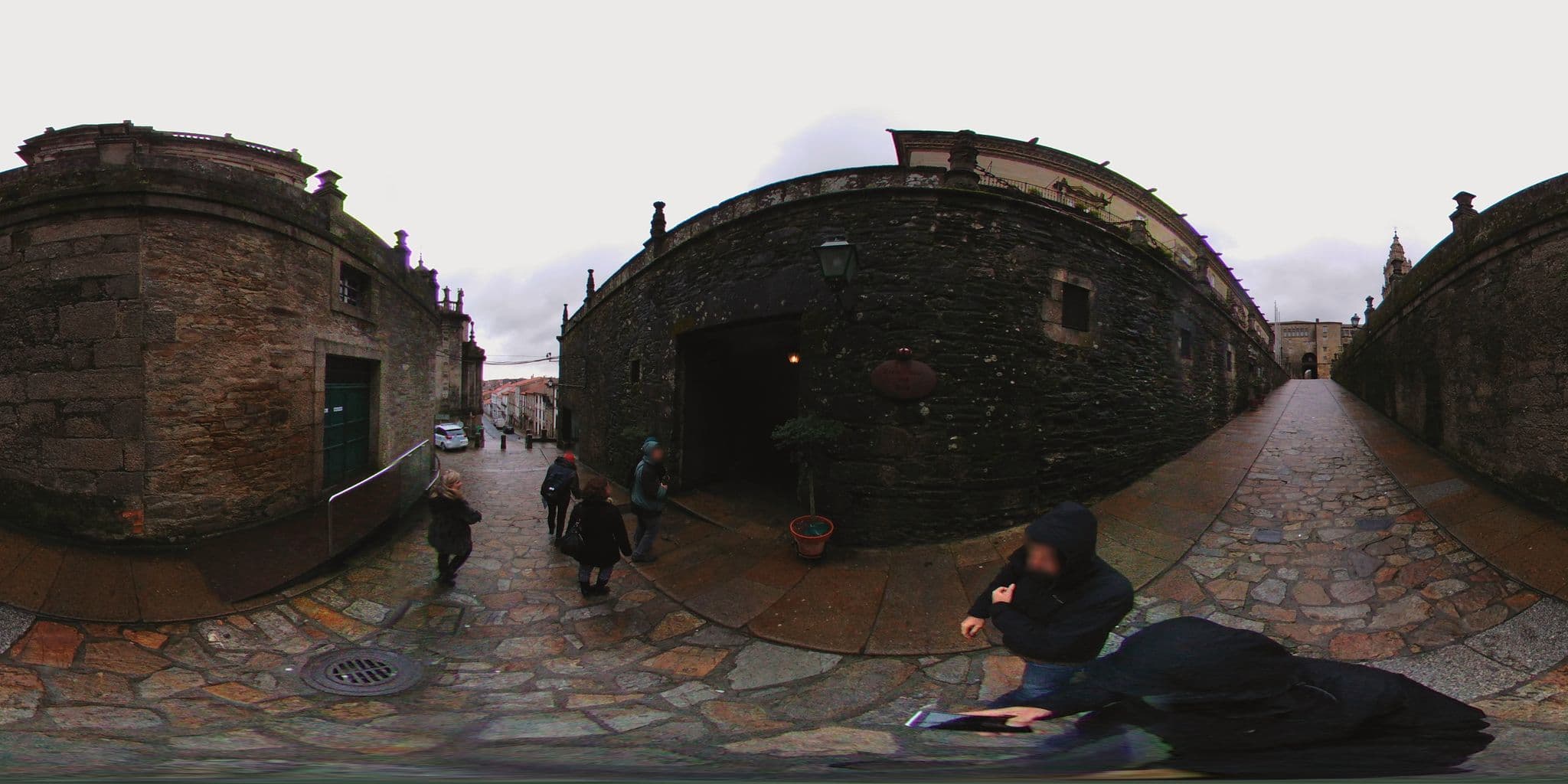 Street view near Parador de Santiago de Compostela, Santiago de Compostela