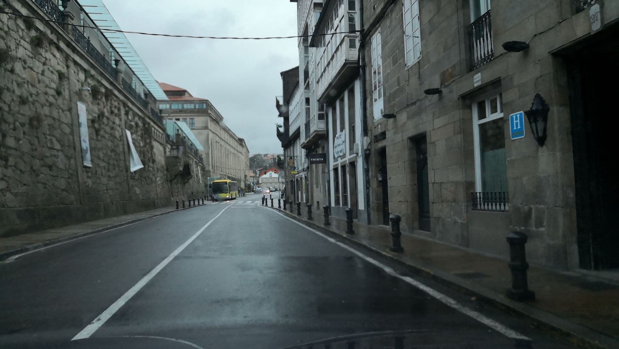 Street view near Hotel Virxe da Cerca by Pousadas de Compostela, Santiago de Compostela