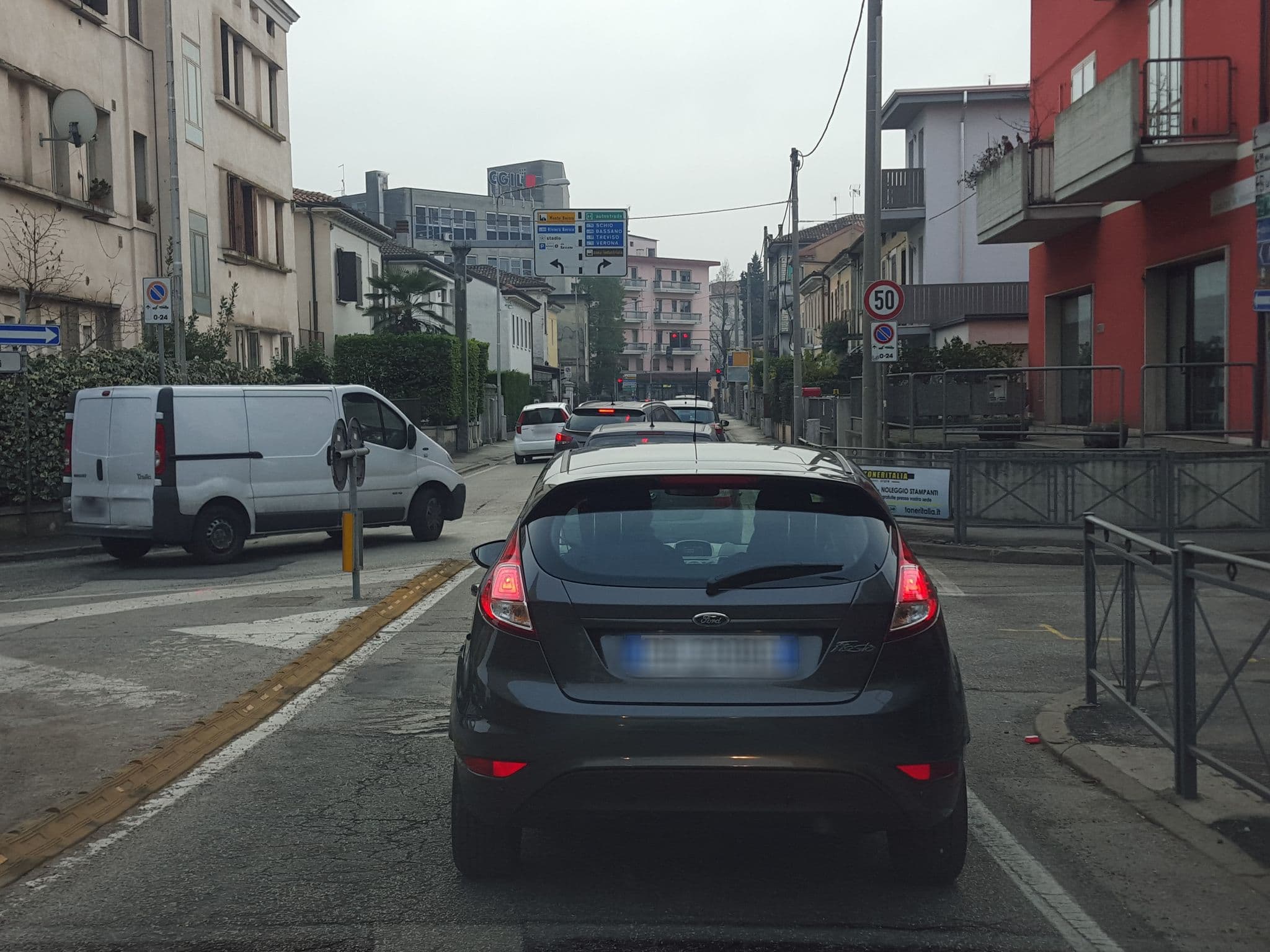 Street view near Hotel la Terrazza, Vicenza — © lucamenini (CC BY-SA · Mapillary)