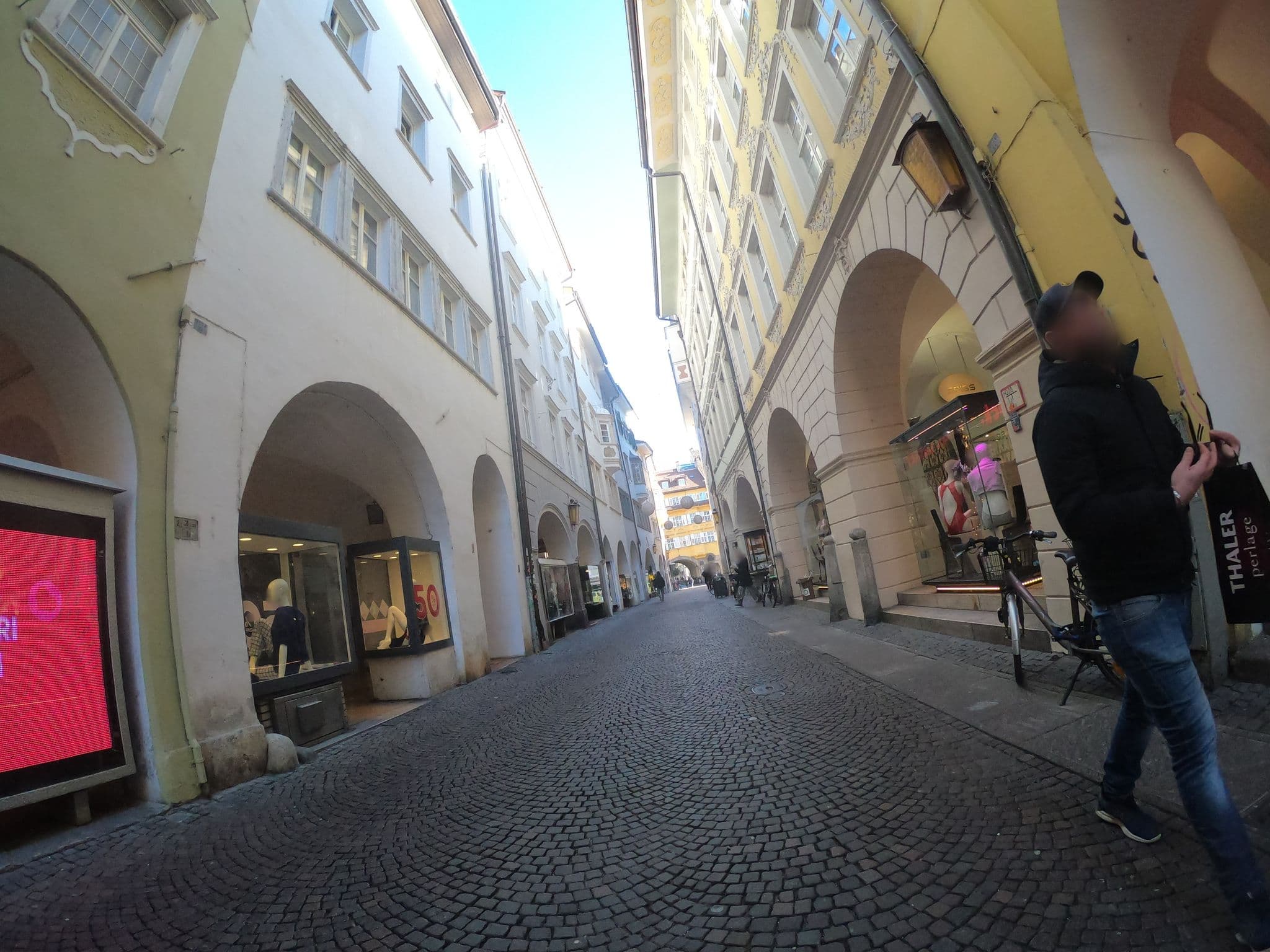 Street view near Central Rooms, Bolzano — © chrisbeddow (CC BY-SA · Mapillary)