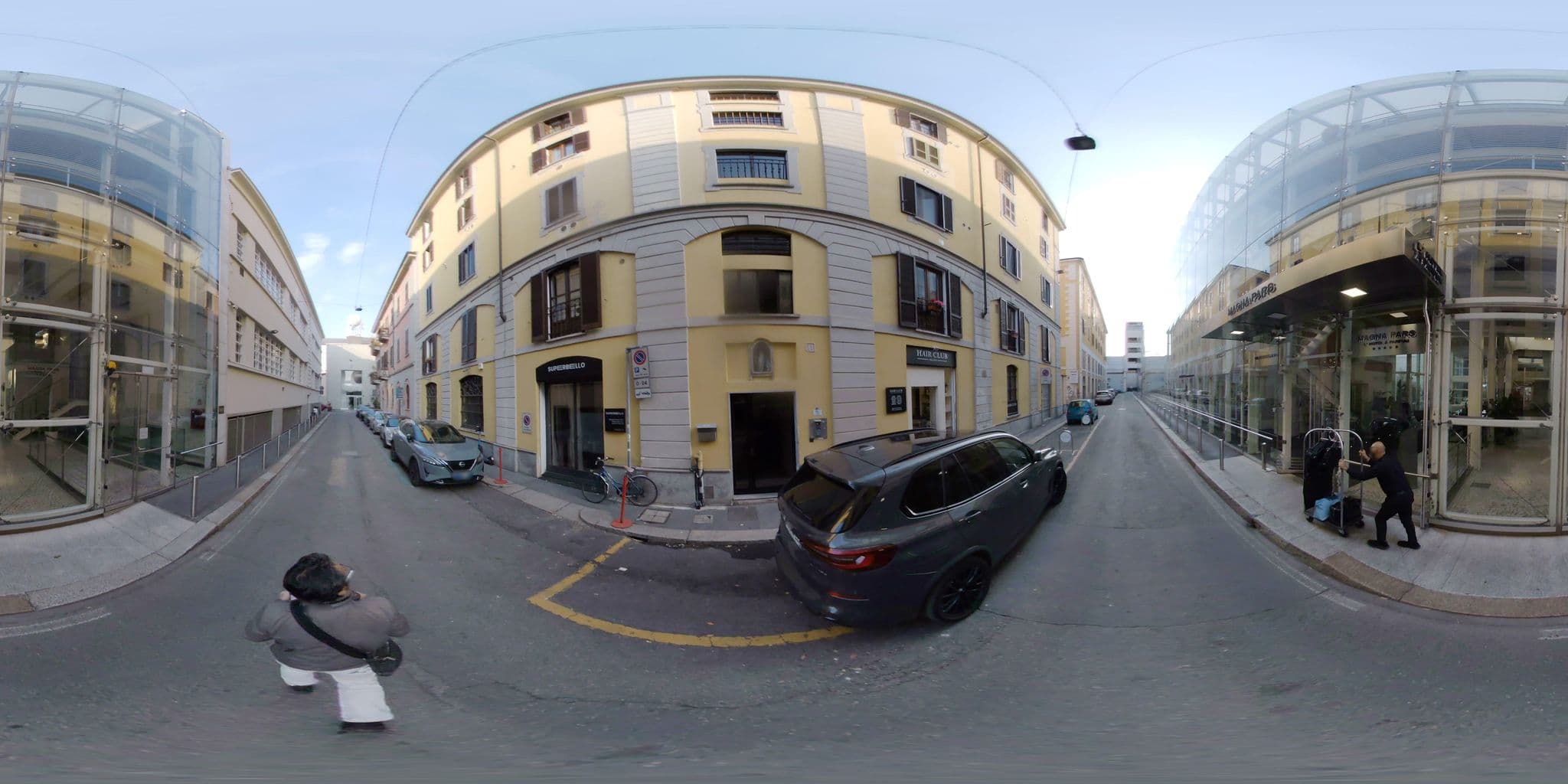 Street view near Magna Pars L' Hotel à Parfum, Small Luxury Hotels of the World, Milan