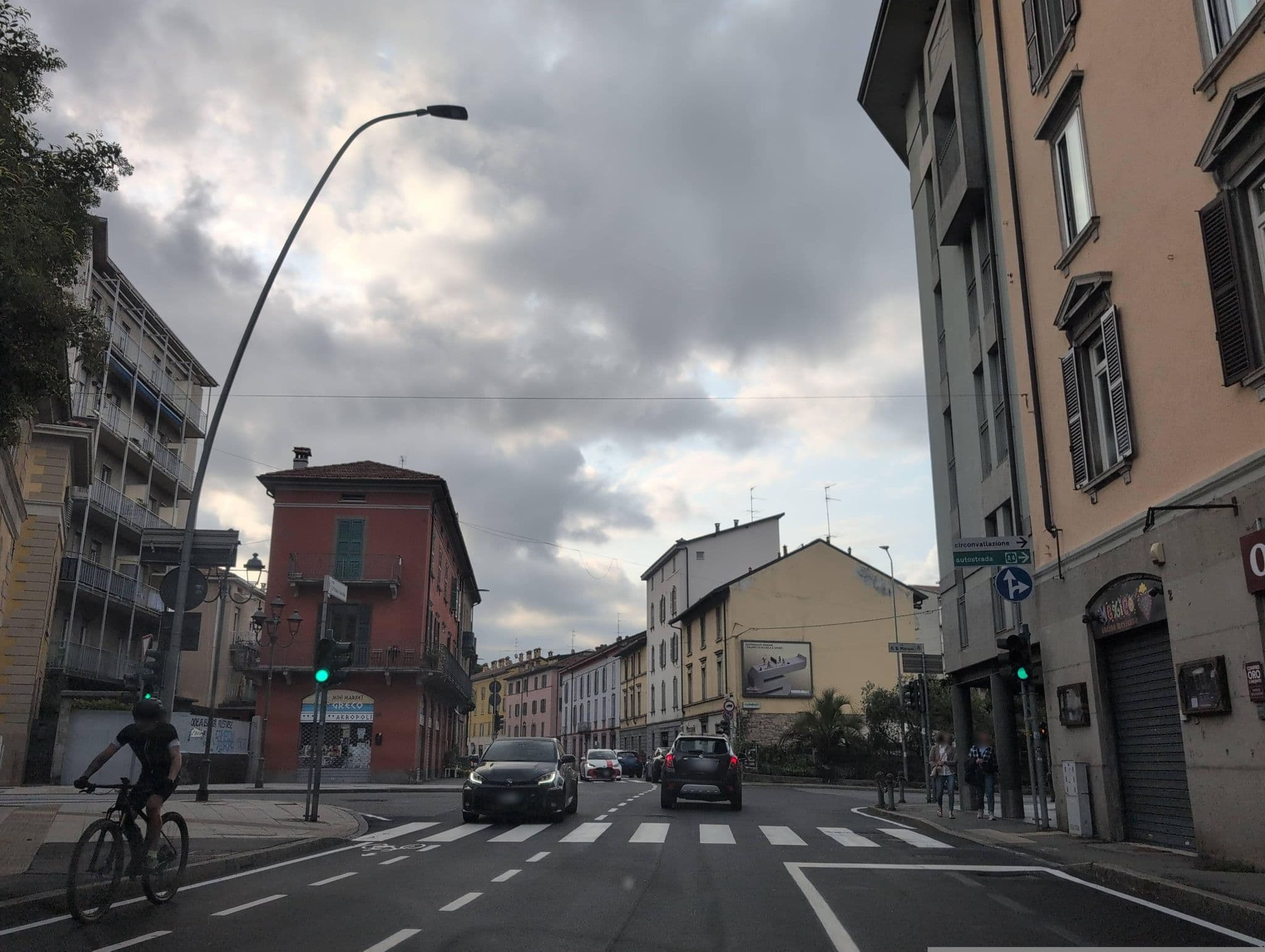 Street view near Golden Teal & Silver Birch apartments, Bergamo