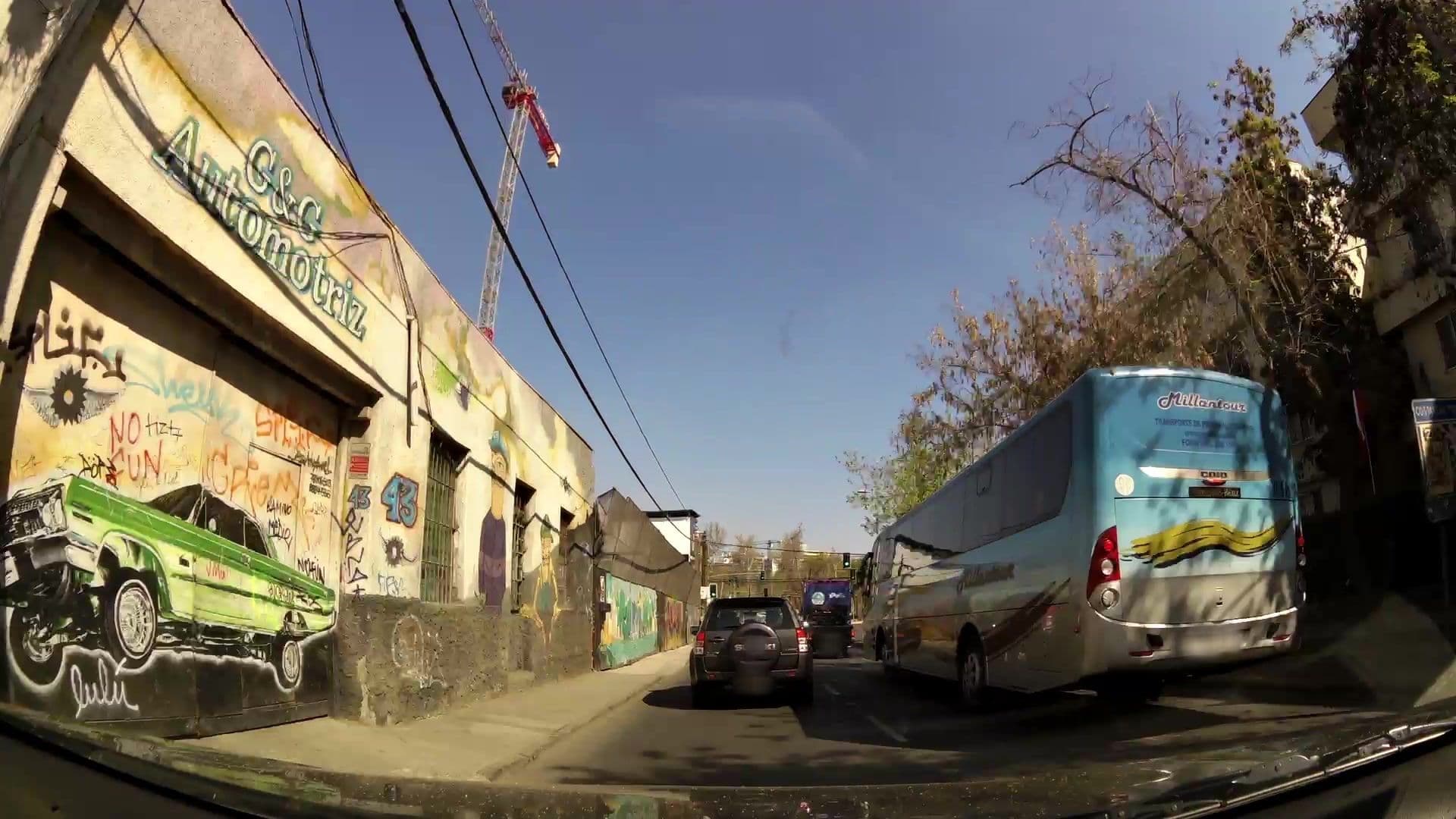 Street view near Hotel Oveja Negra, Santiago