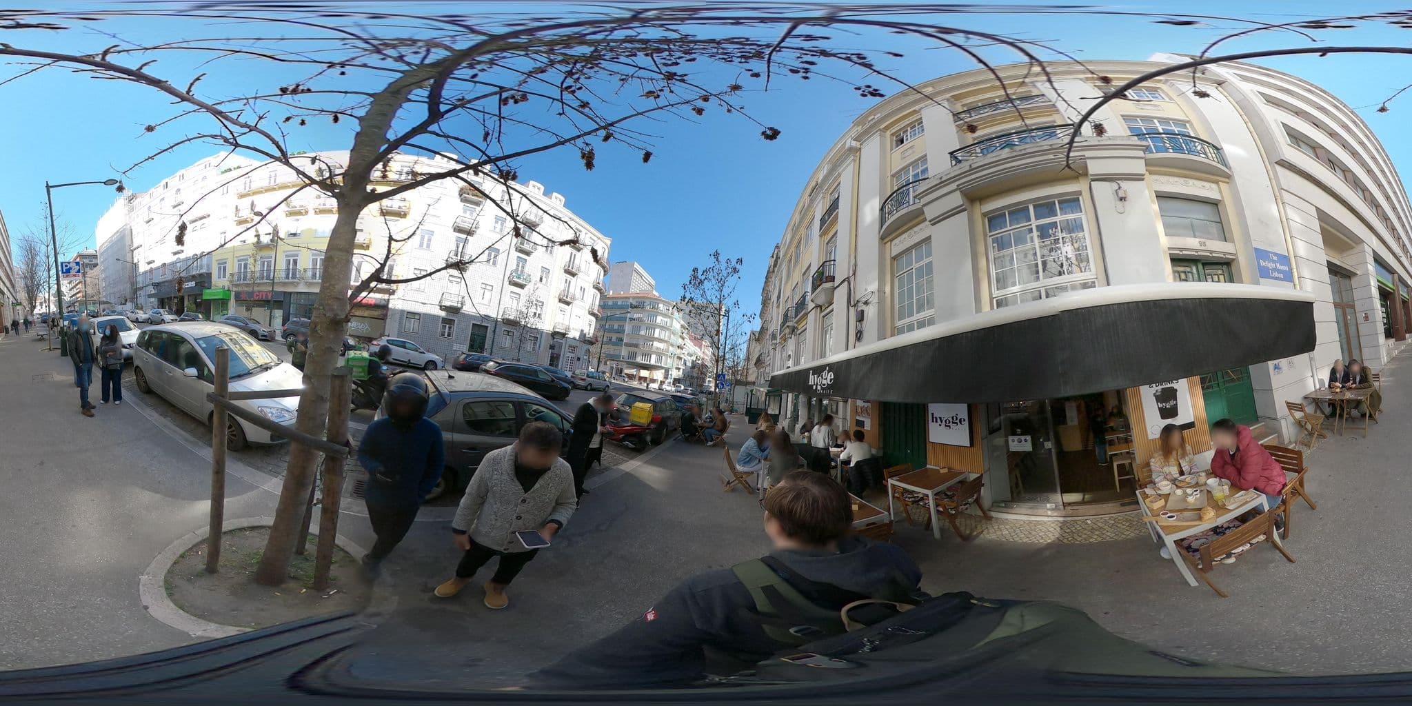 Street view near The Delight Hostel, São Sebastião da Pedreira — © skfd (CC BY-SA · Mapillary)