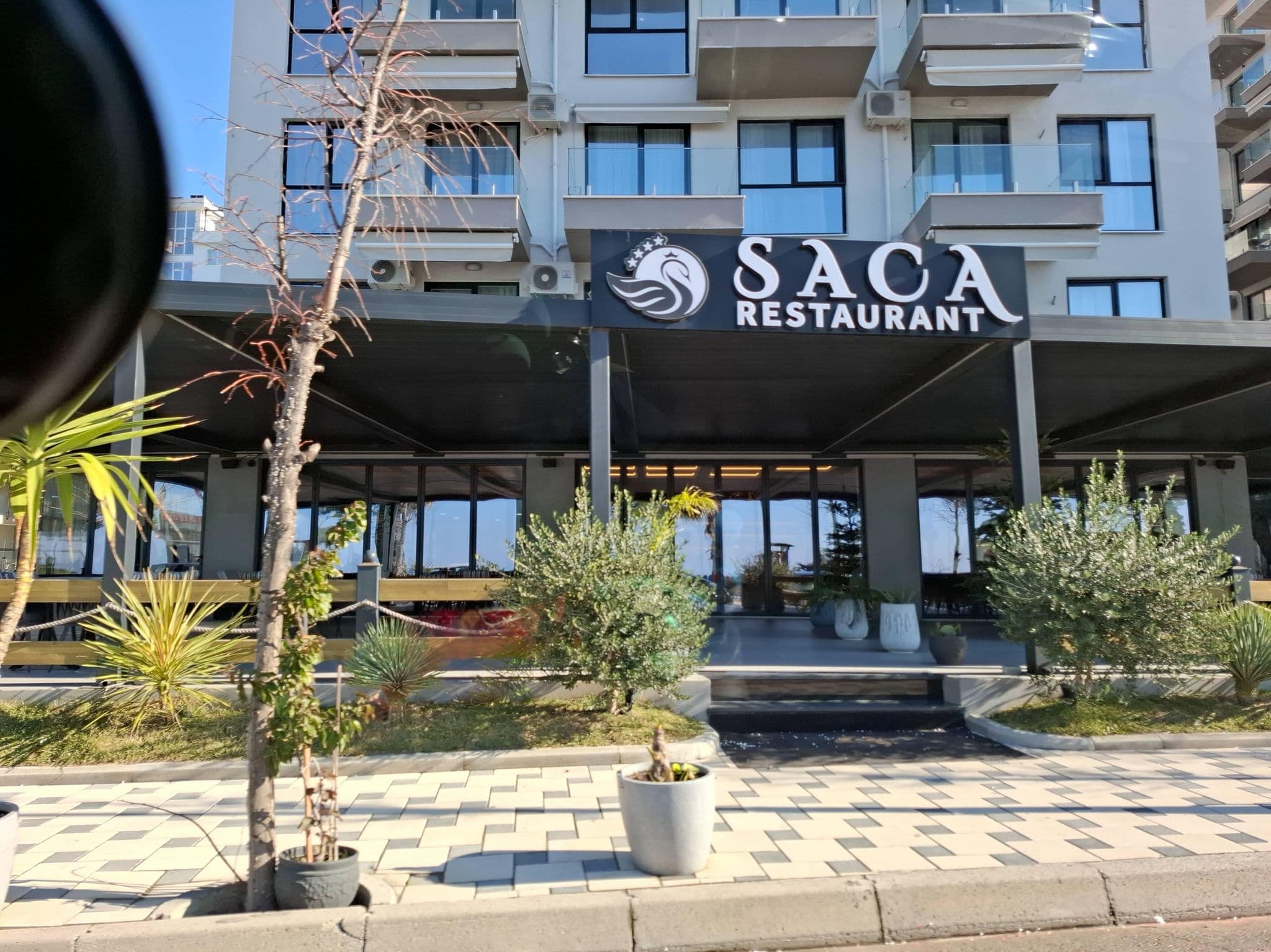 Street view near Hotel Restaurant Saca, Shëngjin — © denisju_osm (CC BY-SA · Mapillary)