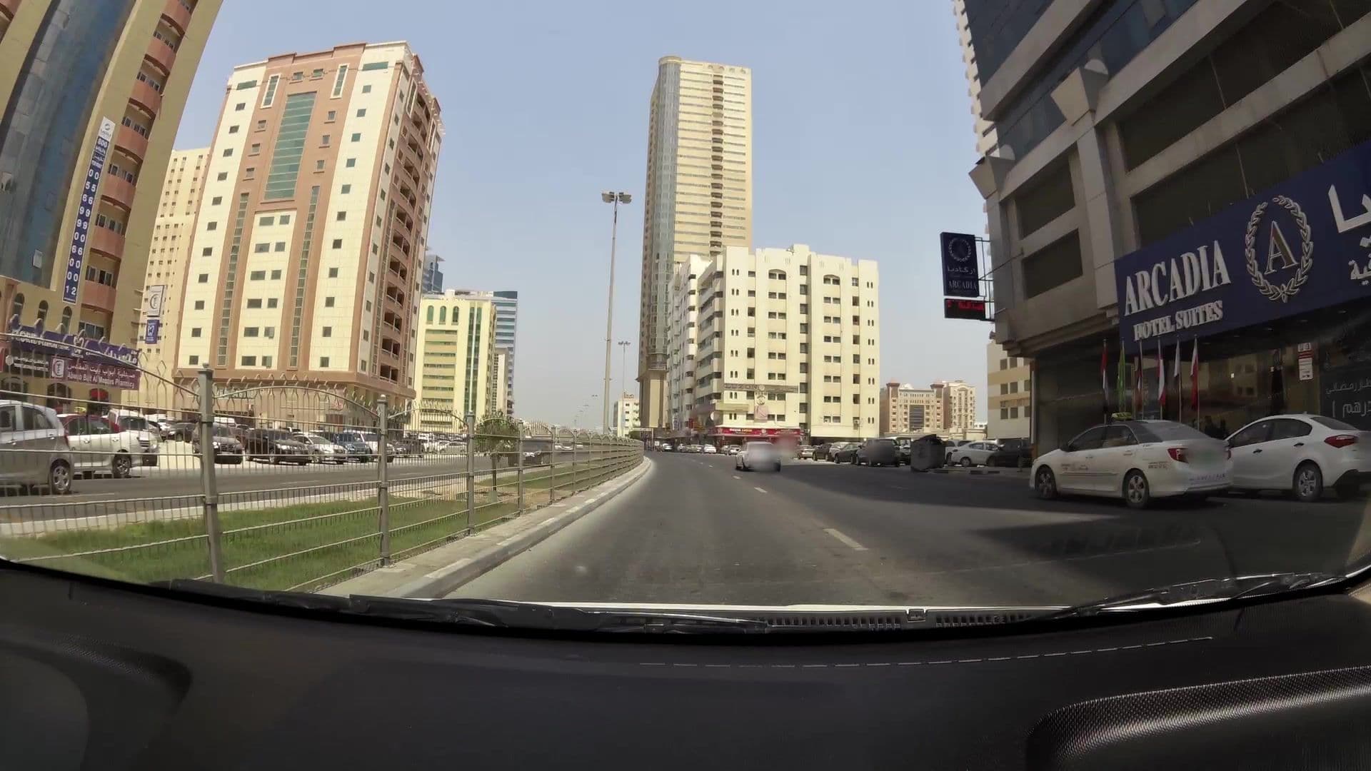 Street view near Arcadia Hotel Suites, Al Majaz — © kaartcam (CC BY-SA · Mapillary)