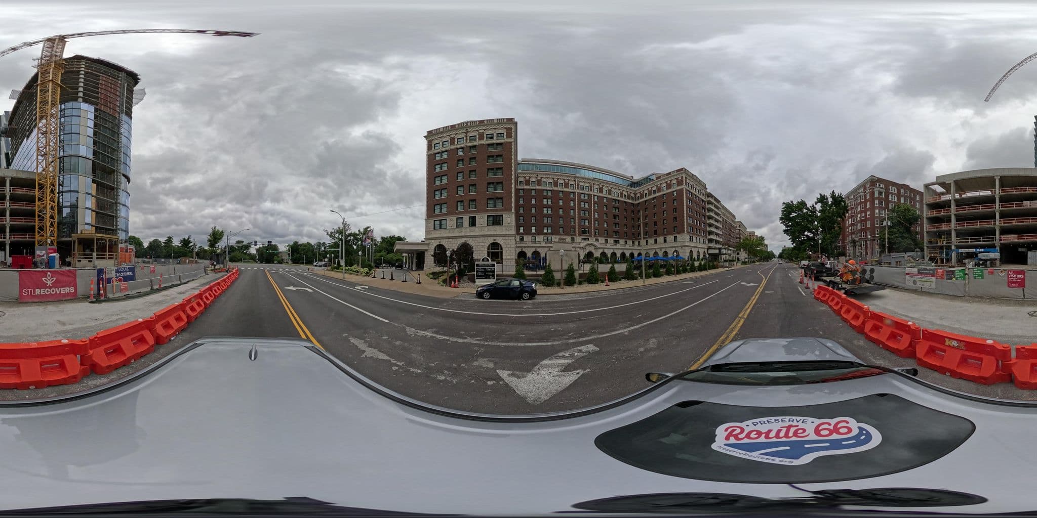 Street view near The Chase Park Plaza pool, University City — © nthp_gis (CC BY-SA · Mapillary)