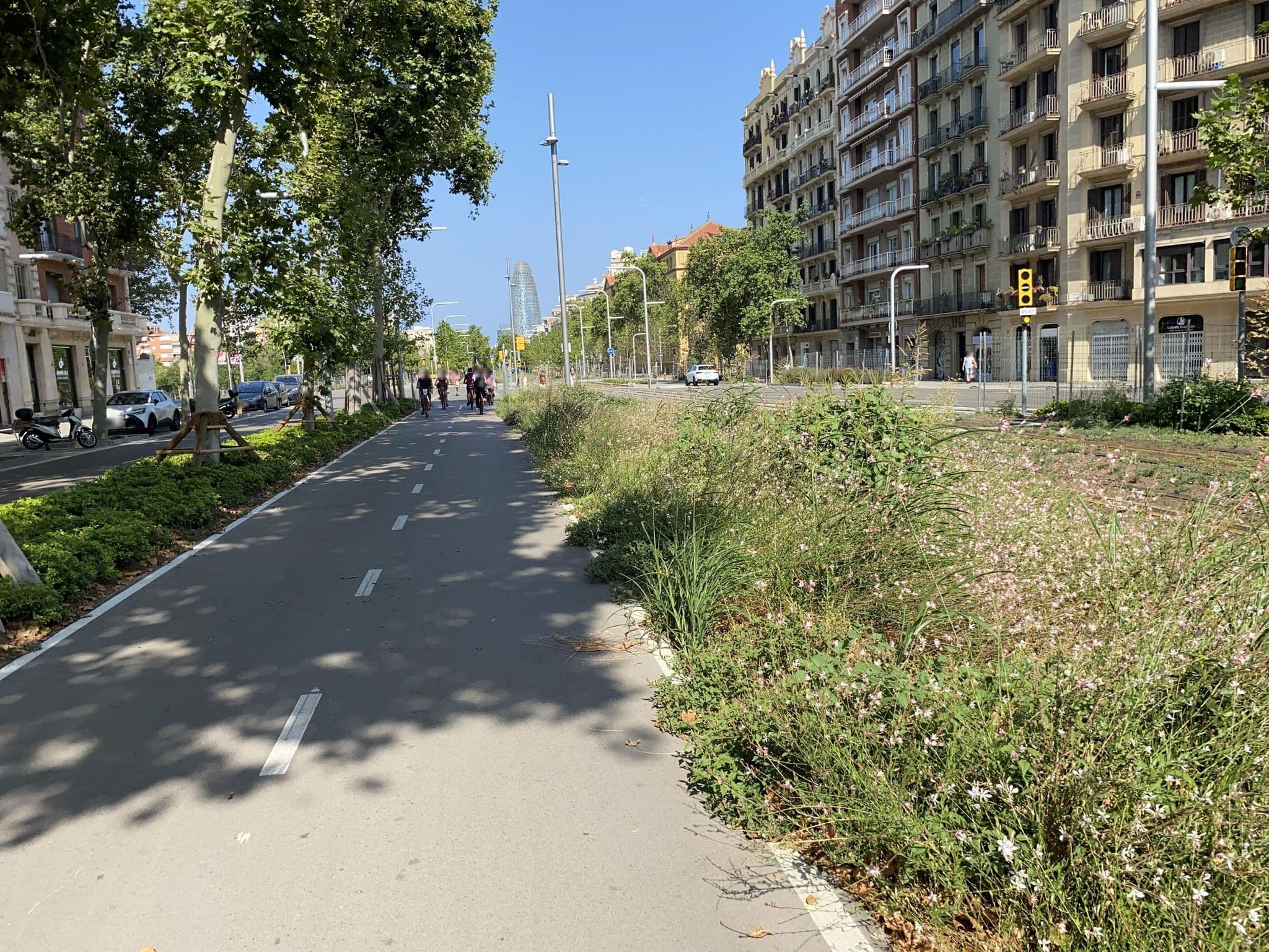Street view near Barcelona Modern Diagonal, Sagrada Família — © cyclestreets (CC BY-SA · Mapillary)