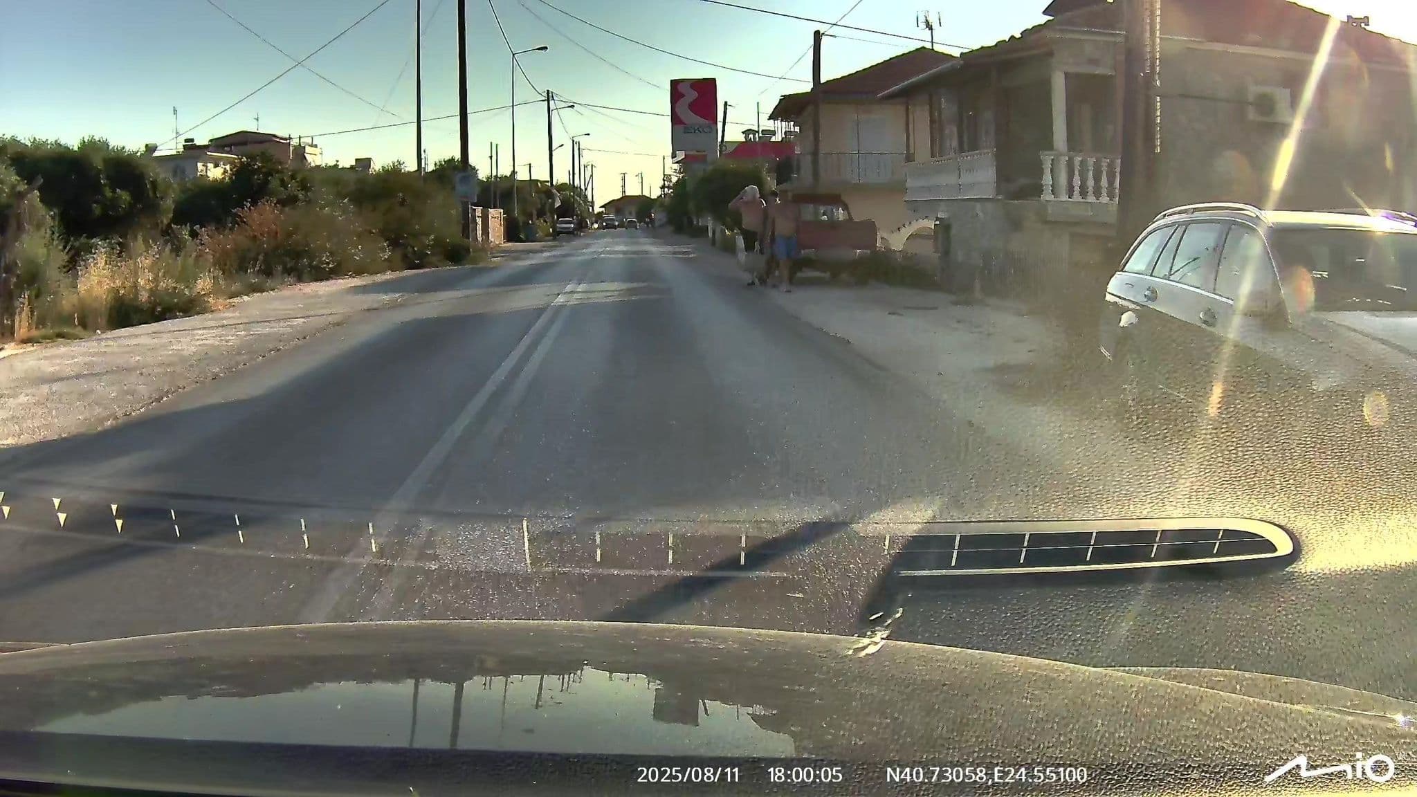 Street view near Sotiras Rooms, Prínos — © puky (CC BY-SA · Mapillary)