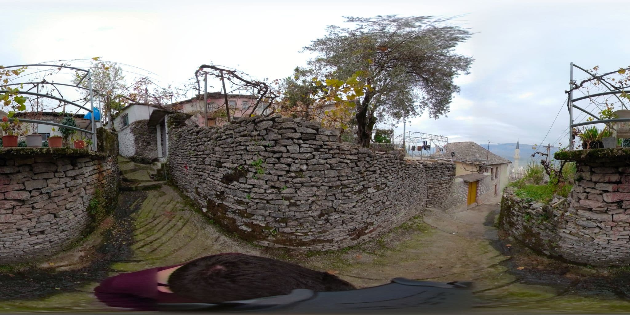 Street view near Mele Guesthouse, Gjirokastër — © dkarkasina (CC BY-SA · Mapillary)
