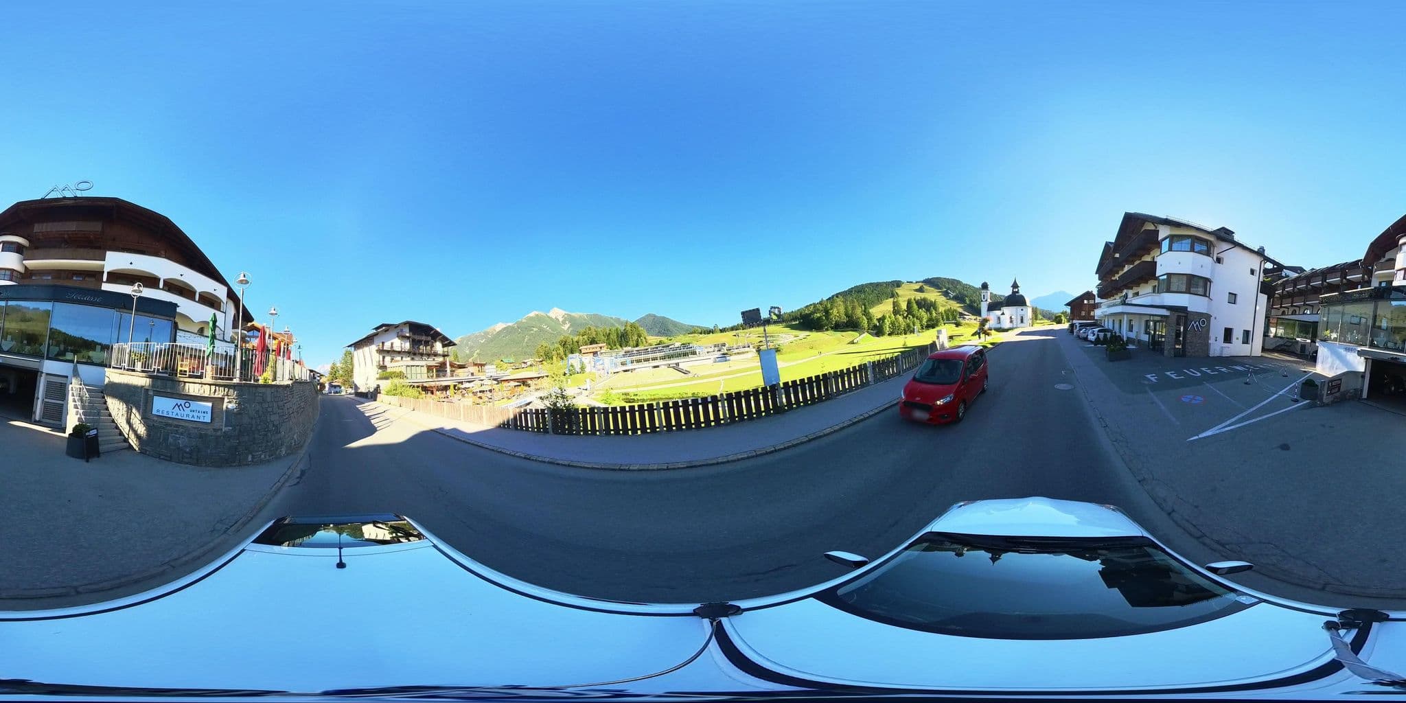 Street view near Mountains, Seefeld in Tirol