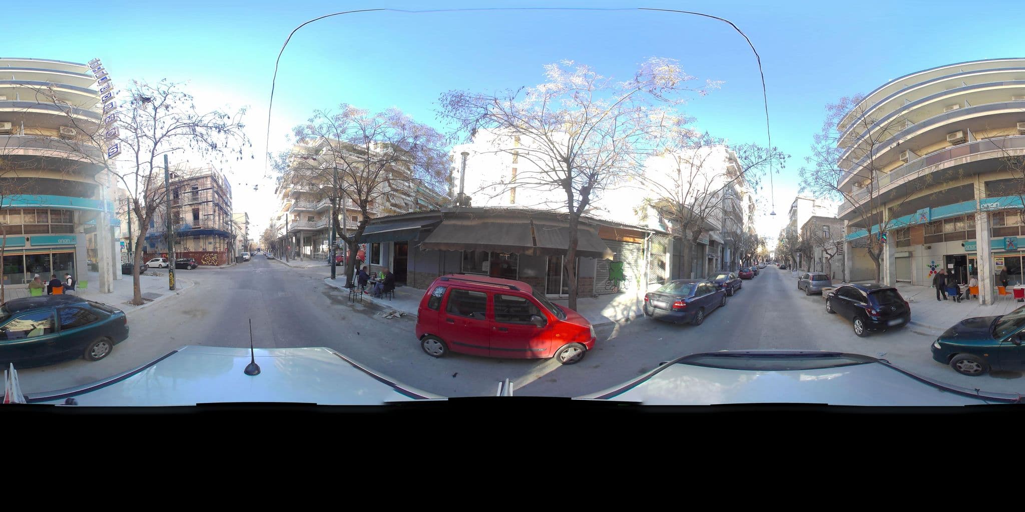 Street view near Cosmos, Athens