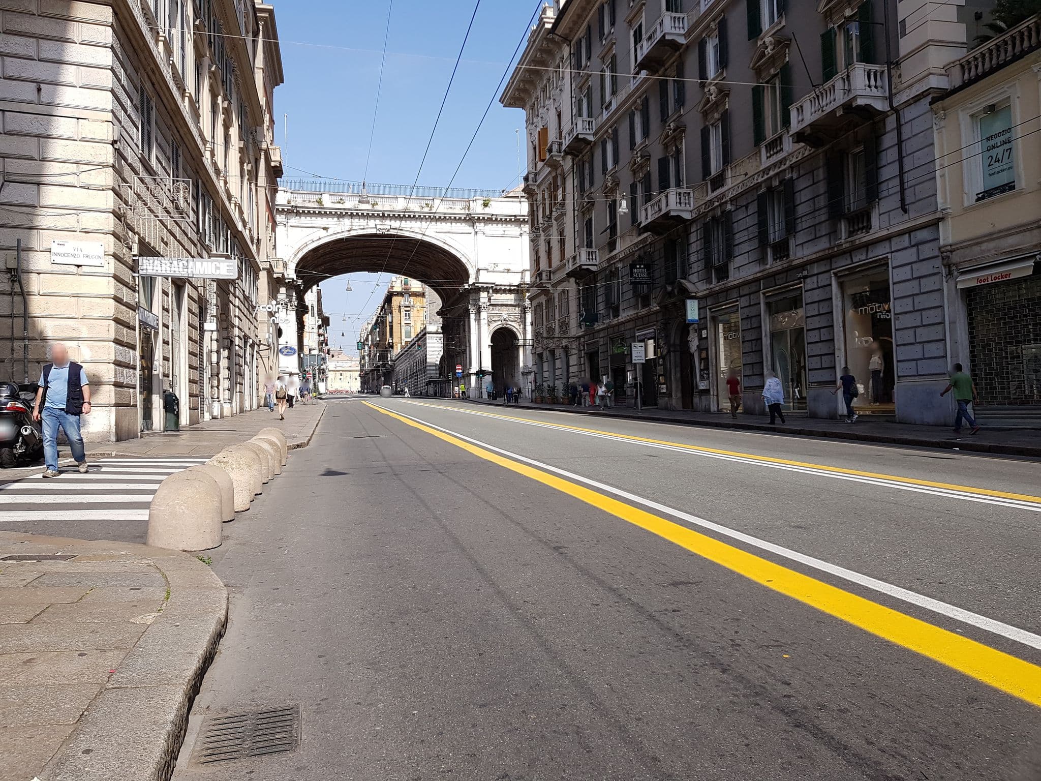 Street view near Hotel Olympia, Genoa