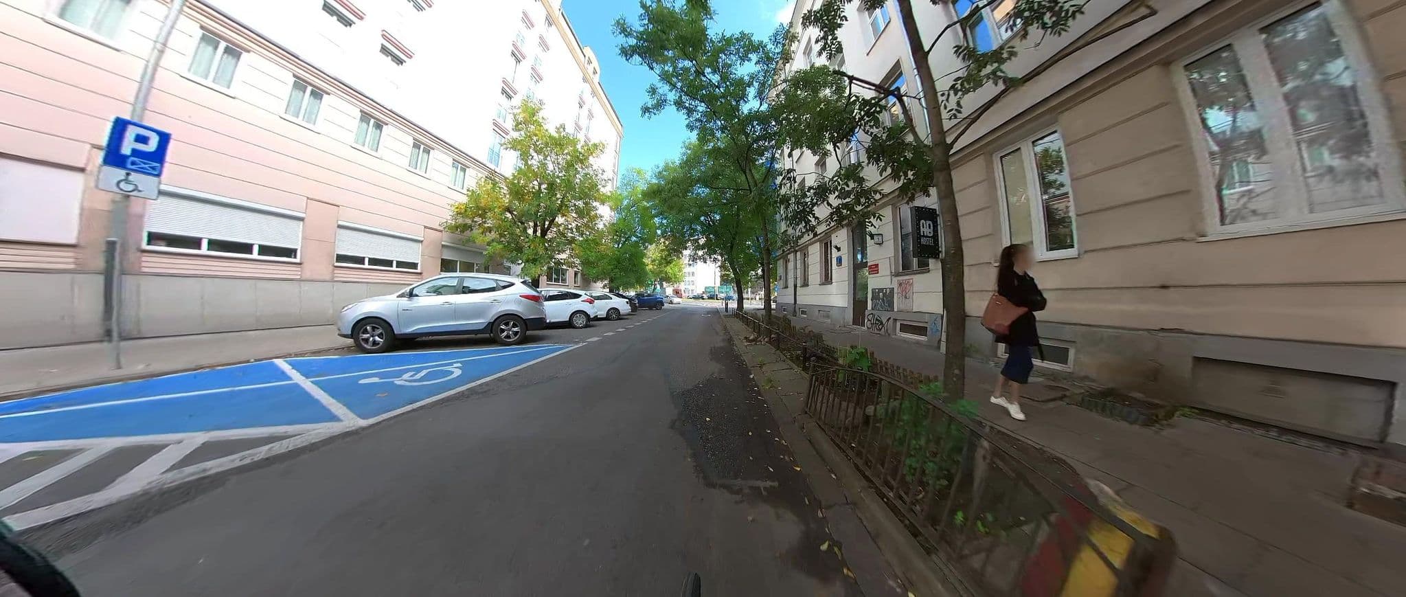 Street view near AB Hostel, Ochota — © 9f893cde (CC BY-SA · Mapillary)