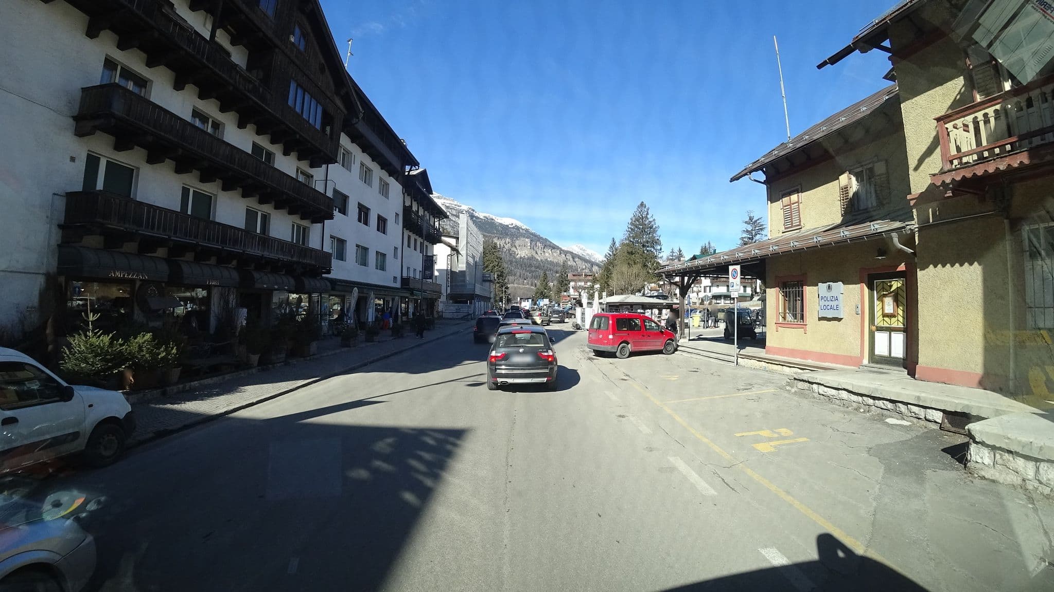 Street view near Hotel Alaska Cortina, Cortina d'Ampezzo